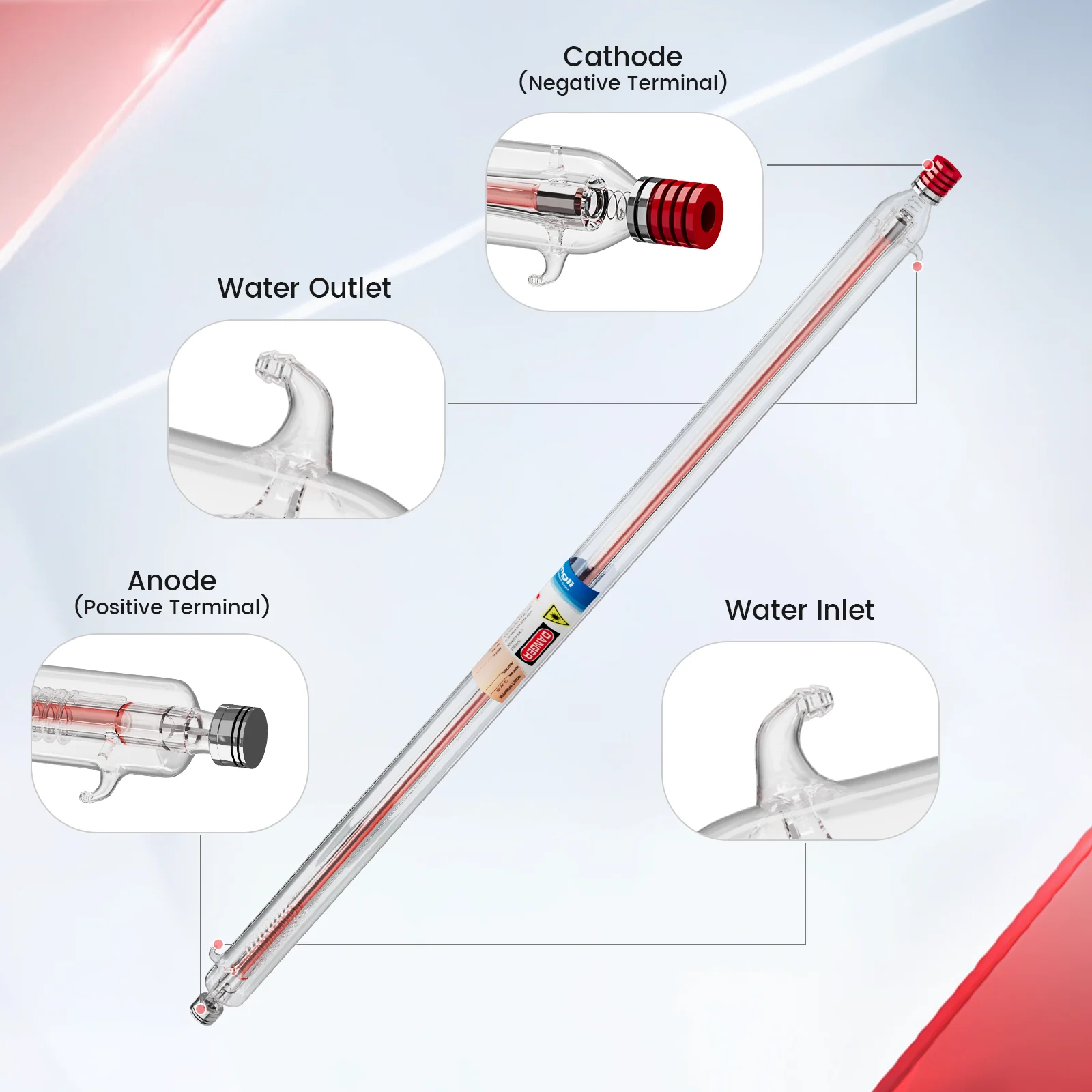 Monport 100w CO2 Laser Tube for Laser Engraver - Image 4