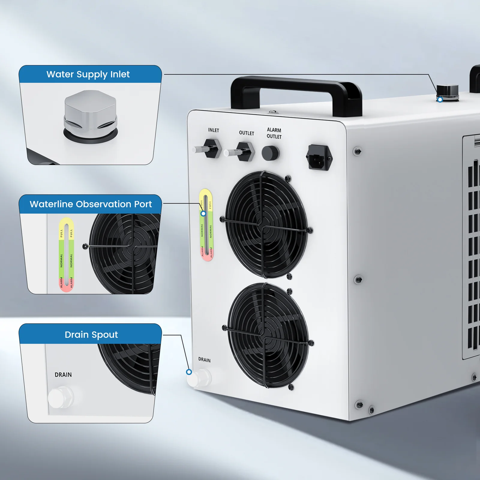 Monport 6L CW-5200 Industrial Water Chiller for 40W-150W CO2 Laser Engraver - Image 7