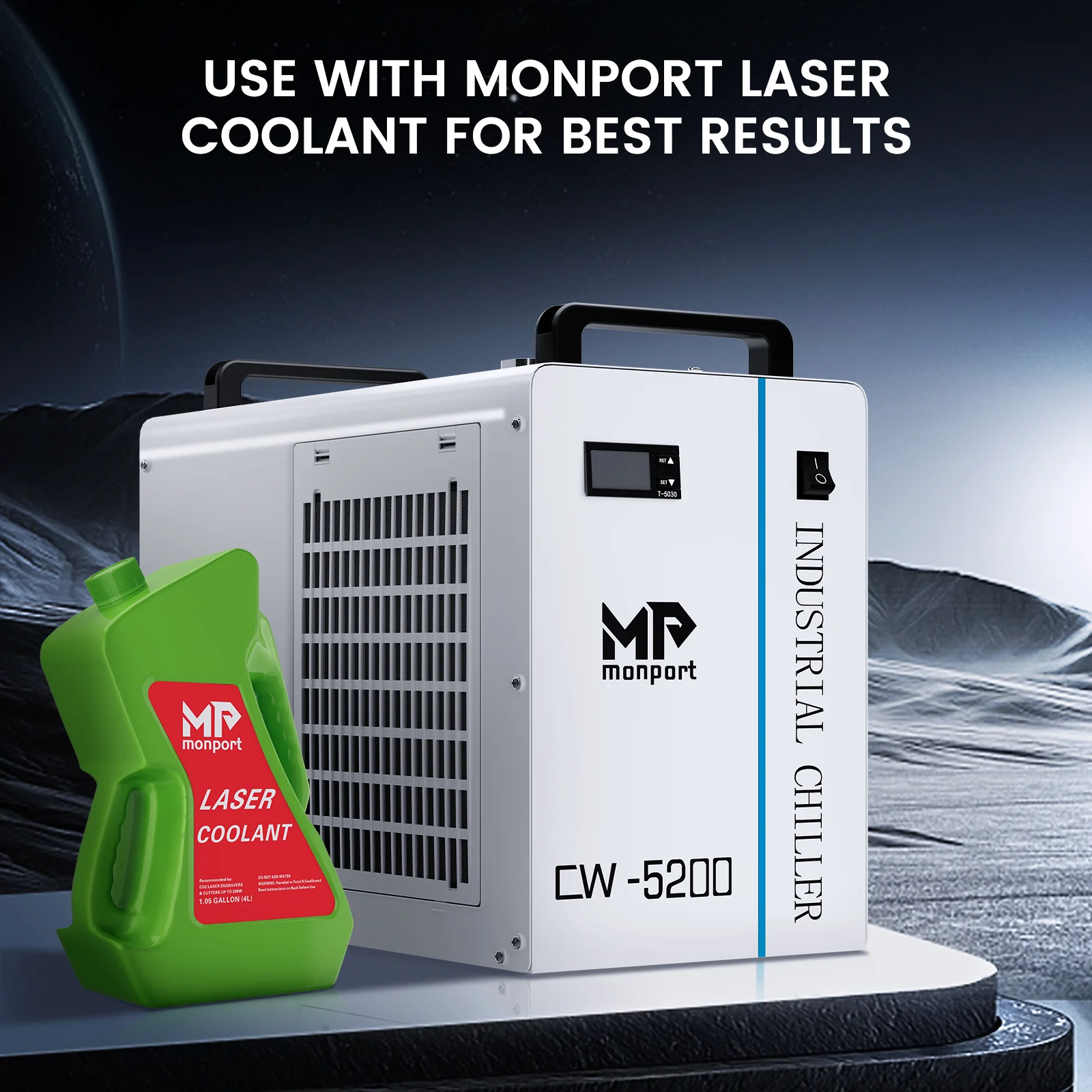 Monport 6L CW-5200 Industrial Water Chiller for 40W-150W CO2 Laser Engraver - Image 9