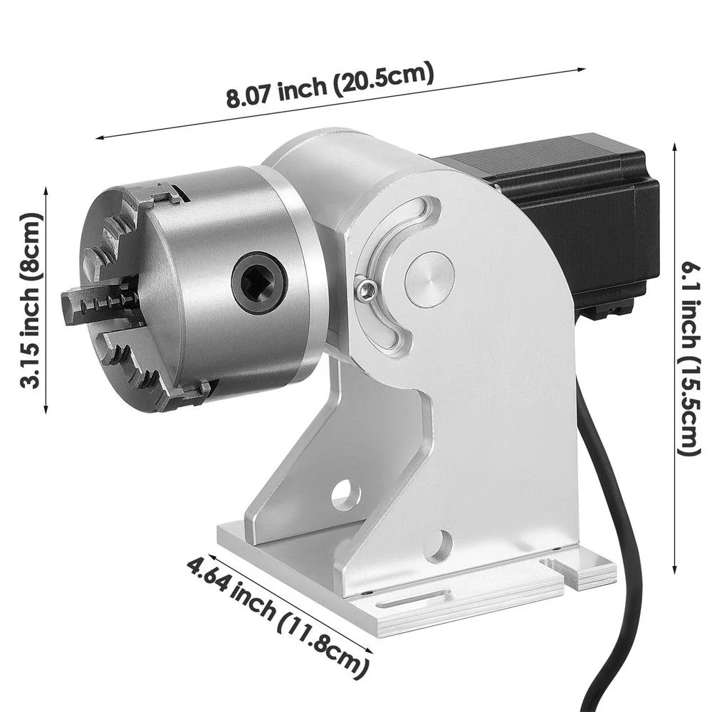 Monport 80MM Three Jaws Rotary Axis Attachment (for Fiber Engravers only) - Image 3