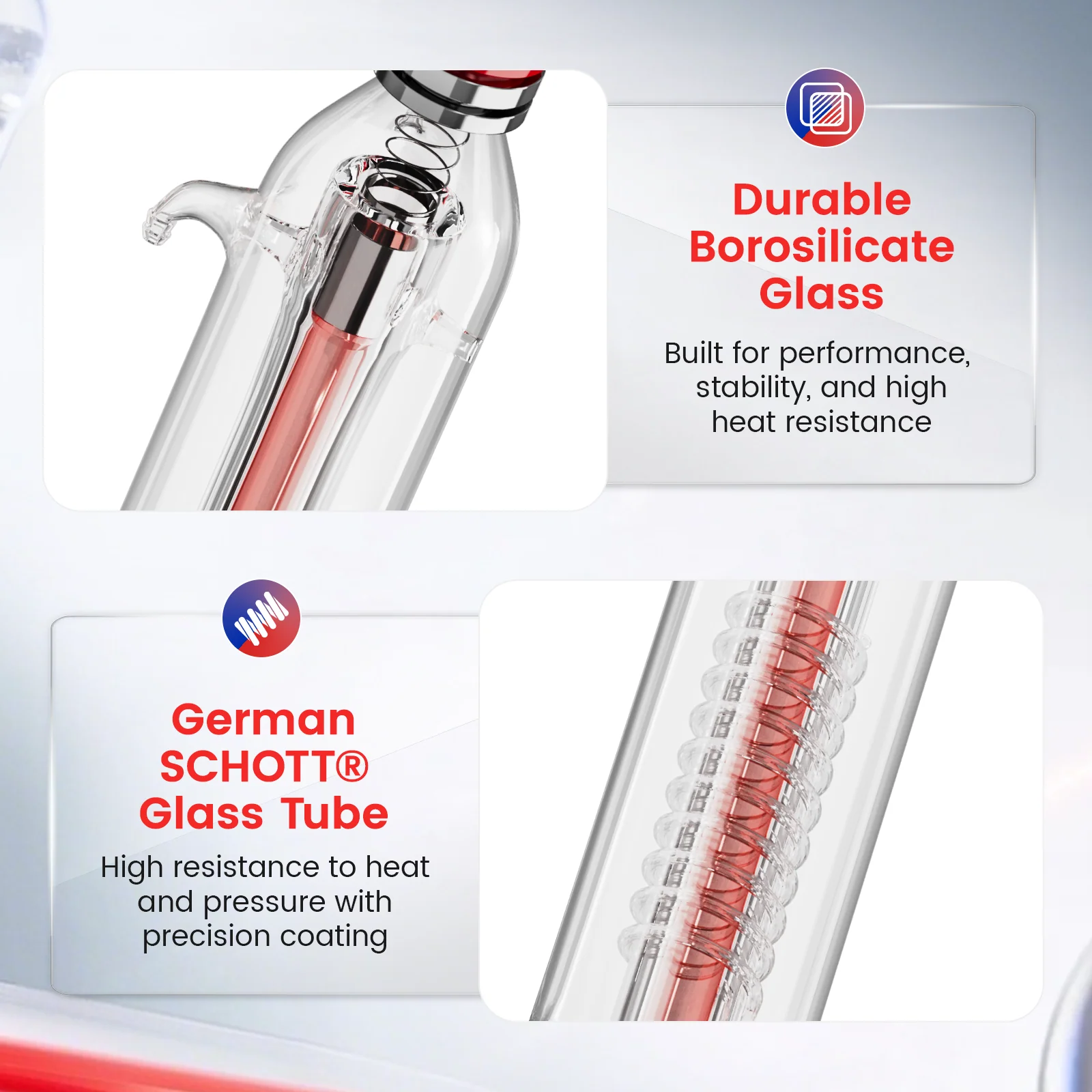 Monport 90W CO2 Laser Tube for Laser Engraver - Image 3