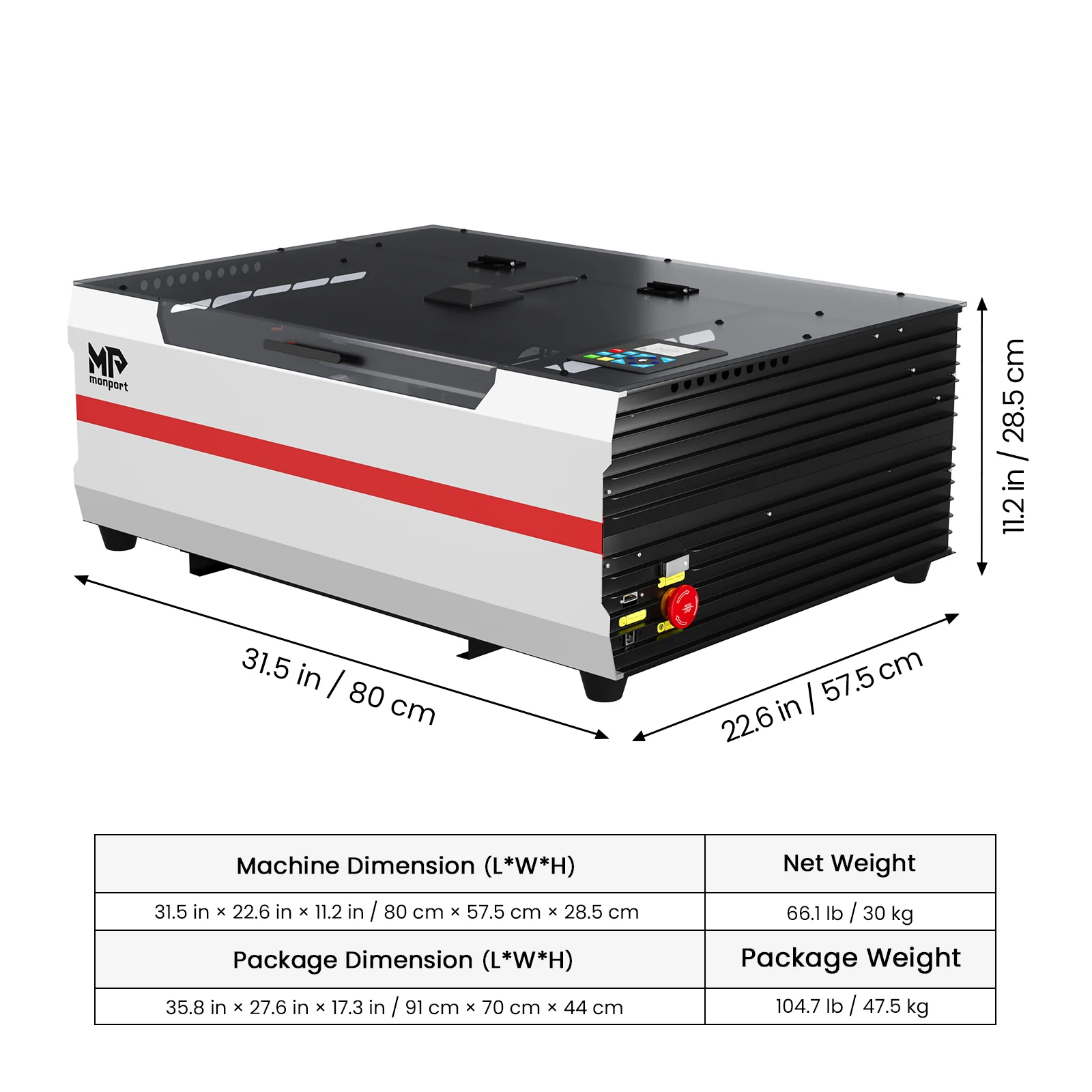 Bundle Sale | Monport Reno45 Pro Vision 45W Desktop CO2 Laser Engraver & Cutter (16" X 12") with 8MP HD Camera and Magnetic Assisted Focus - Image 3