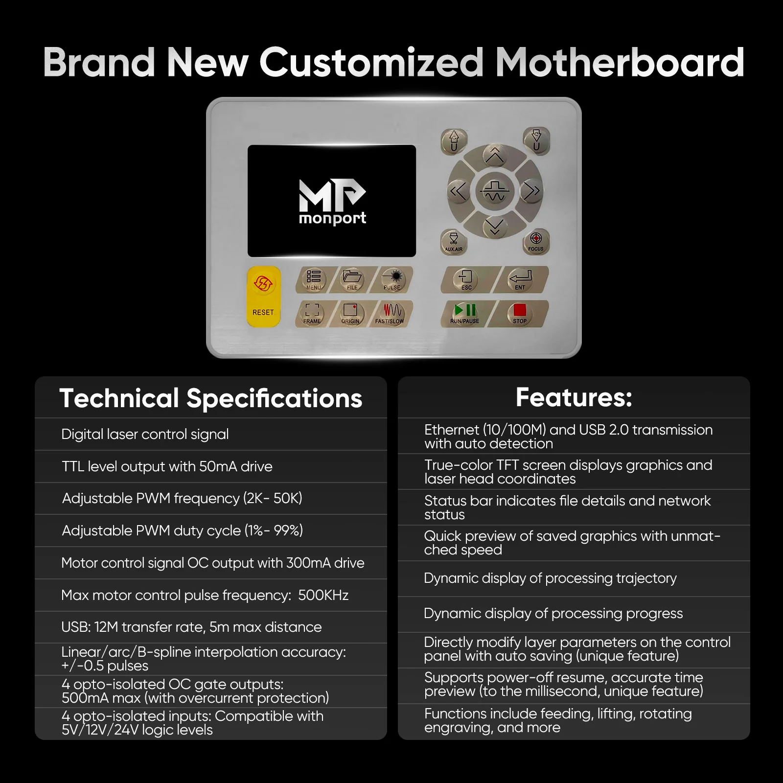 Monport 90W CO2 Laser Engraver & Cutter (28" x 20") with Autofocus and Bracket - Image 5