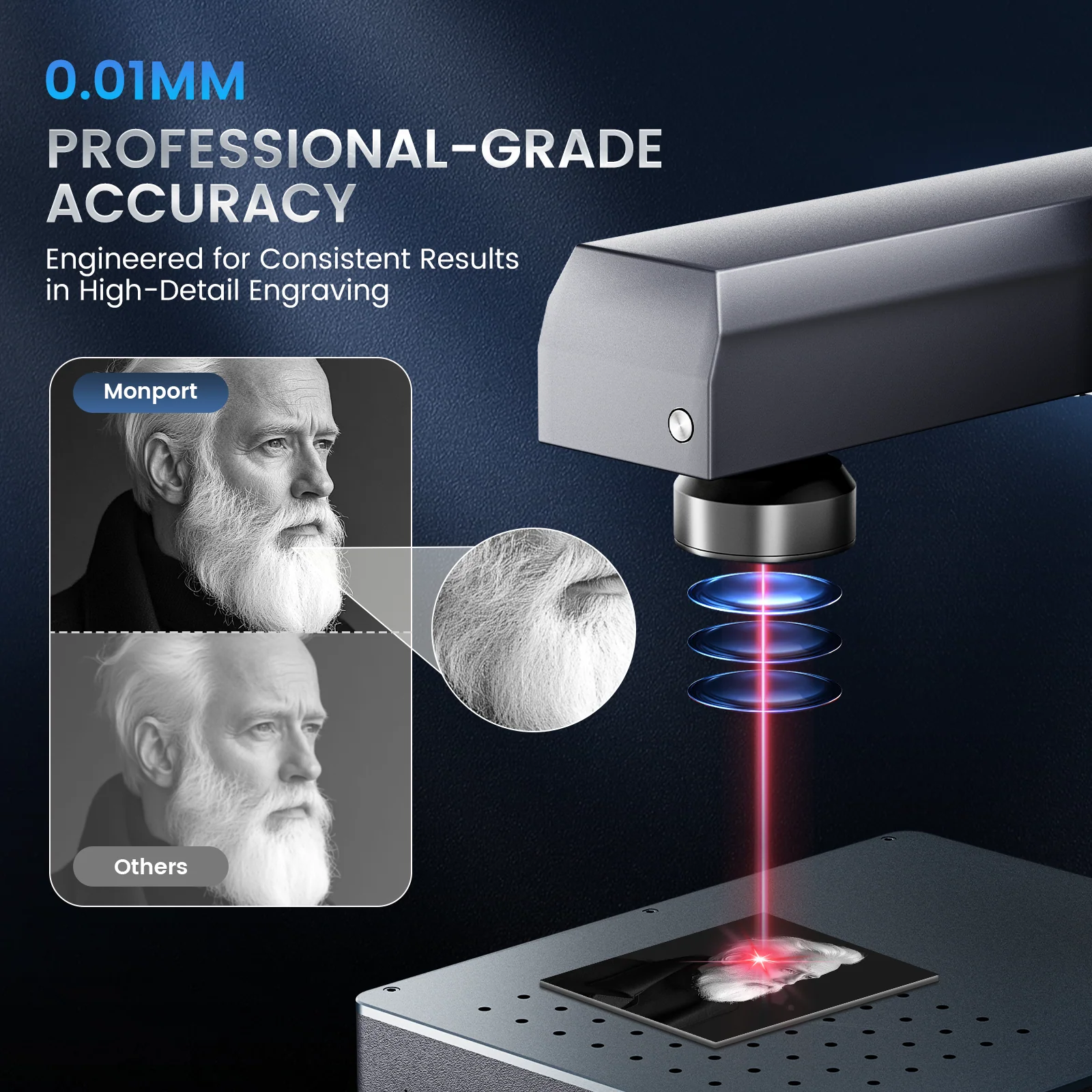 Monport GM 20W Pro Integrated Fiber Laser Engraver & Marking Machine with AutoFocus - Image 7