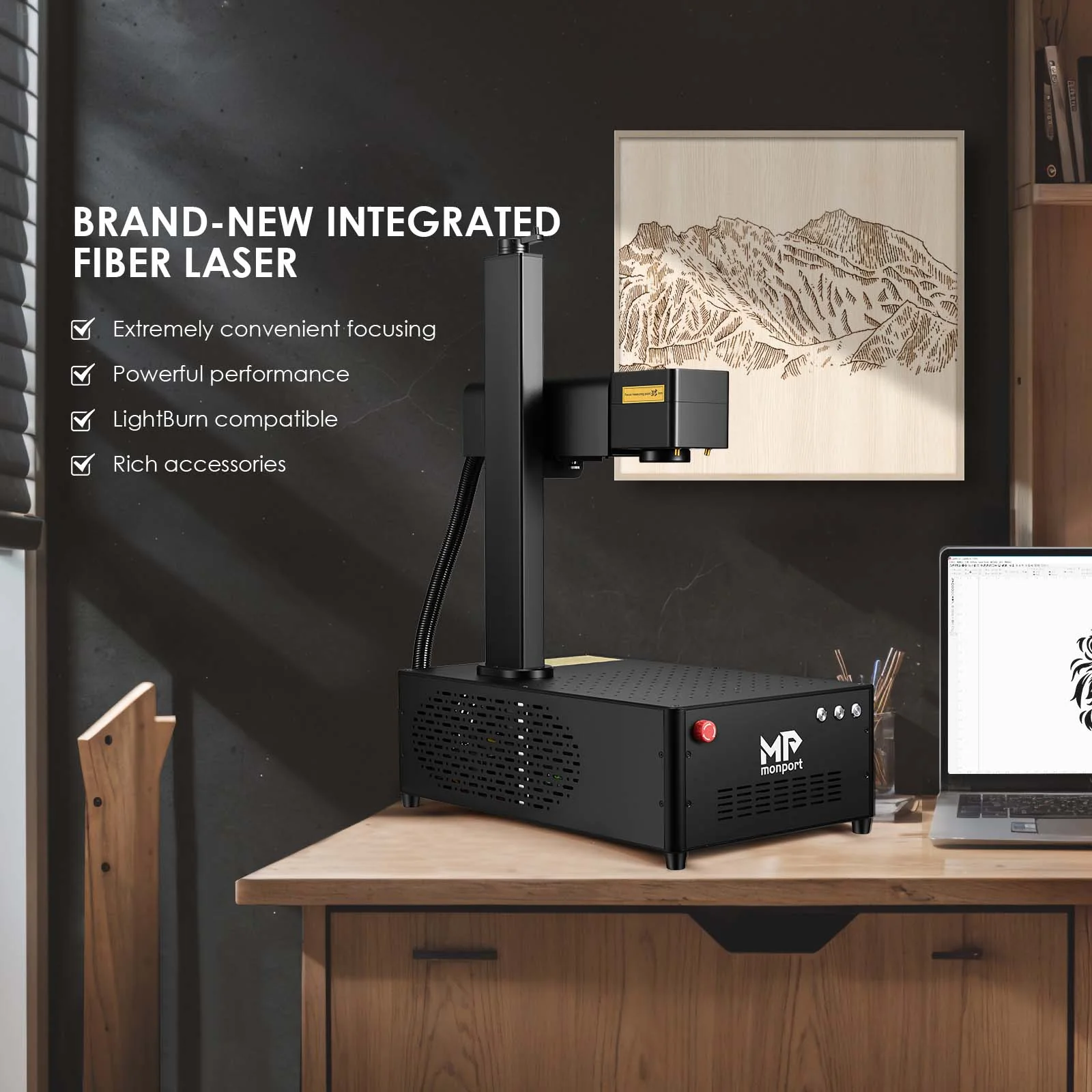 Pre-Owned | Monport GI Integrated MOPA Fiber Laser Engraver & Marking Machine with Electric Lifting (20W / 60W, 3-Month Warranty) - Image 8