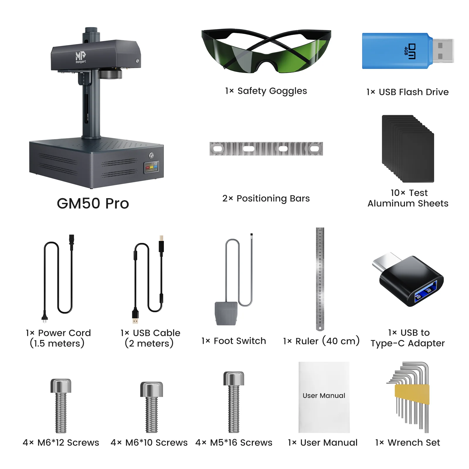 Monport GM 50W Pro Integrated Fiber Laser Engraver & Marking Machine with AutoFocus - Image 11