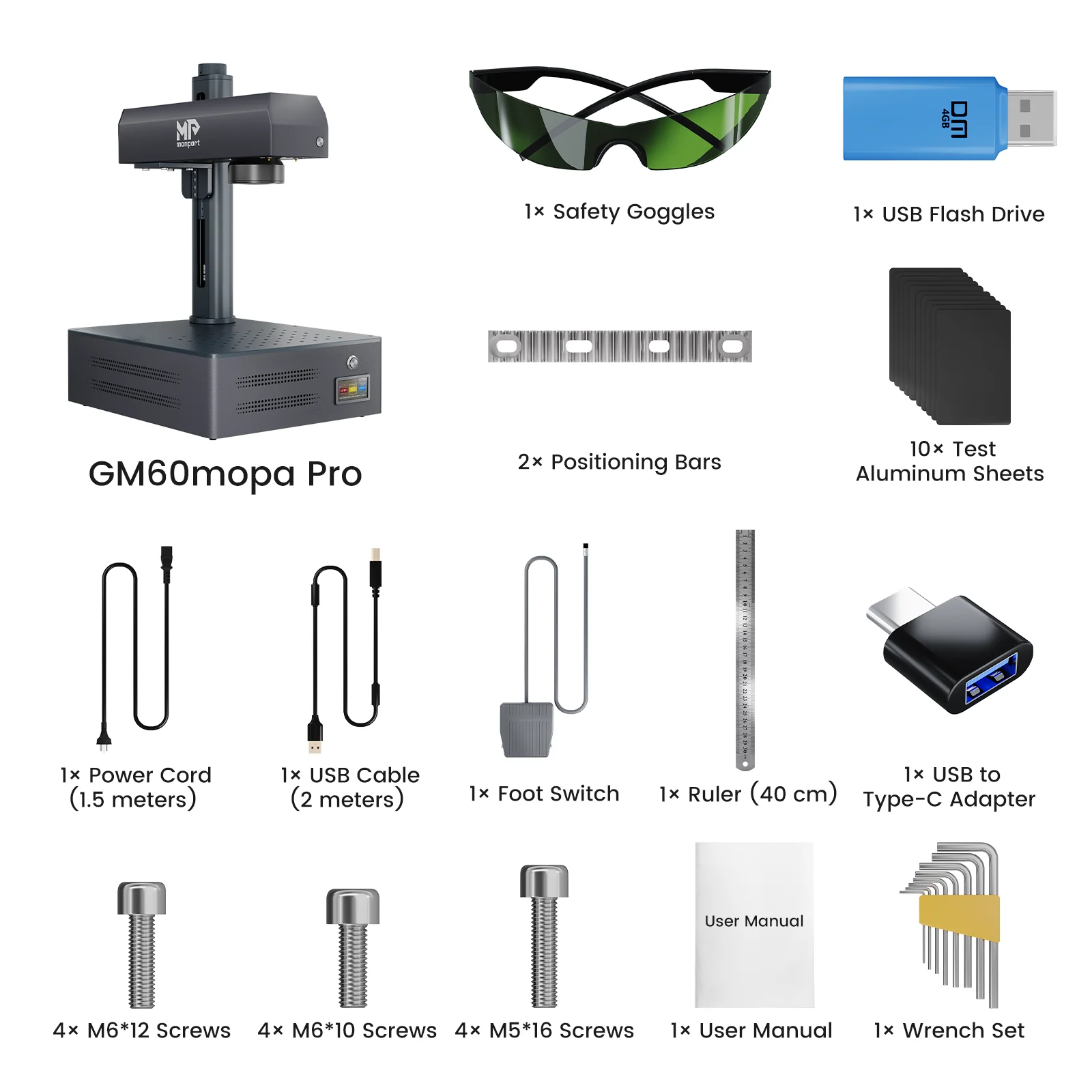 Monport GM 60W Pro Integrated JPT MOPA Fiber Laser Engraver & Marking Machine with AutoFocus - Image 12