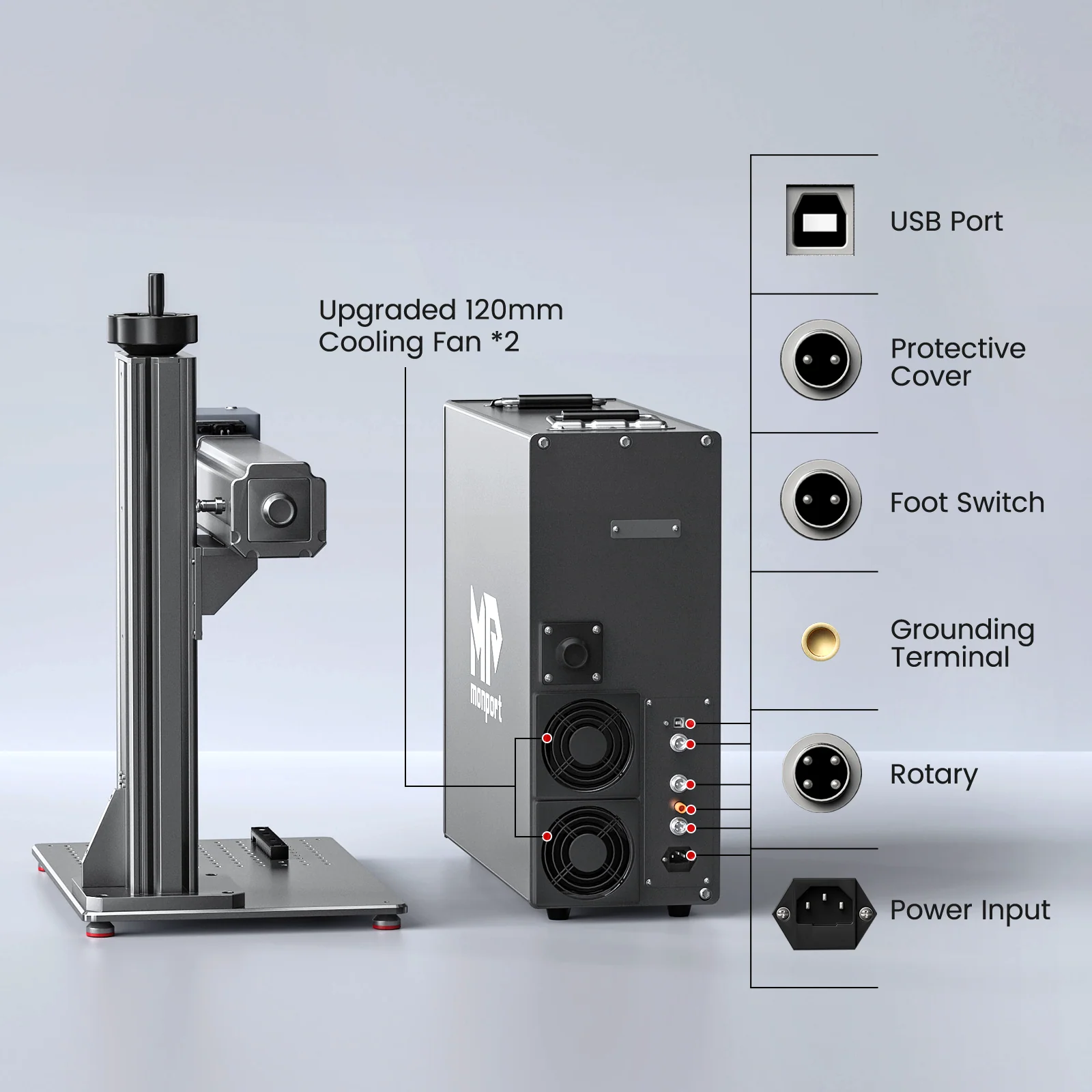 Monport GT 200W Split MOPA Fiber Laser Engraver & Color Marking Machine With AutoFocus – FDA Approval - Image 16