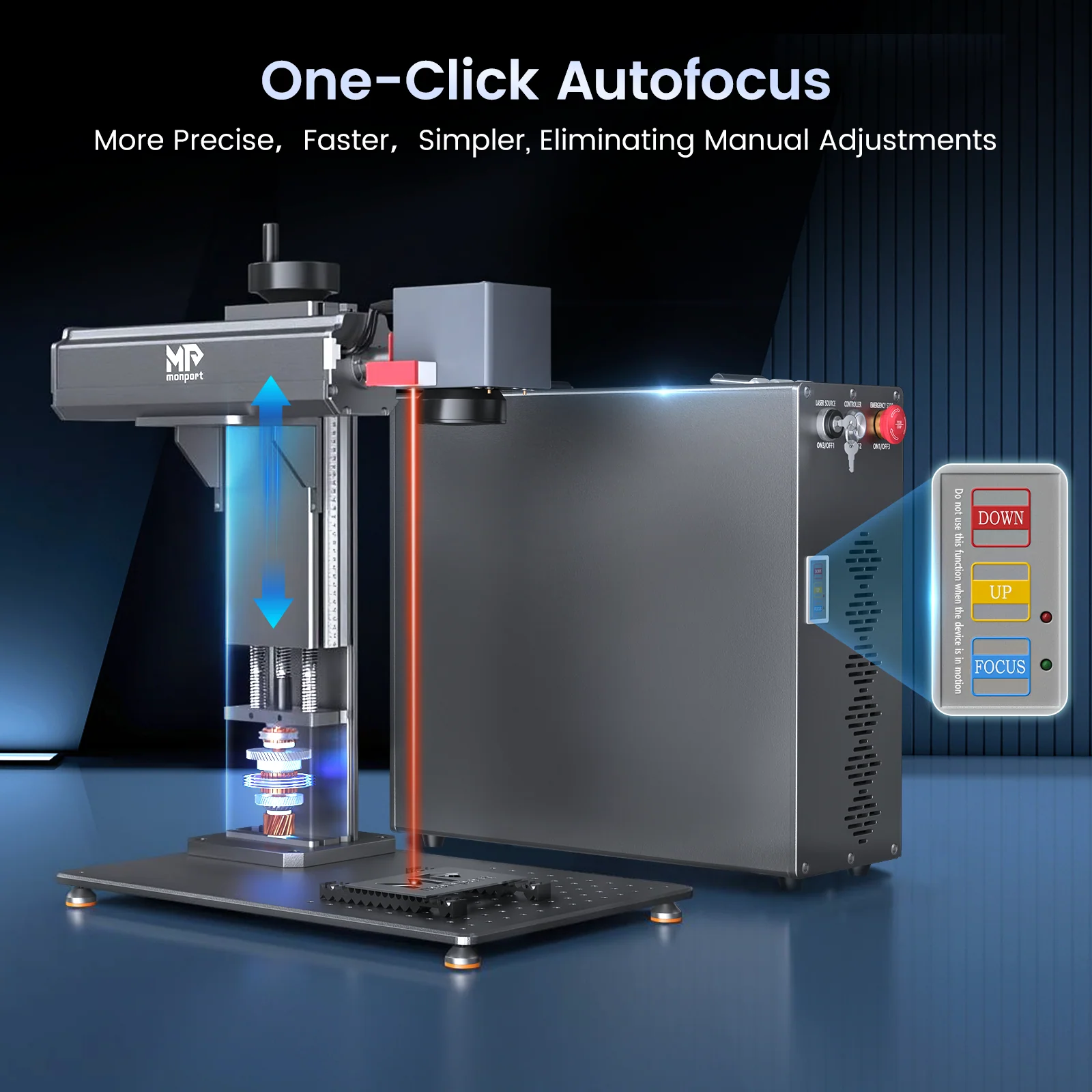 Monport GT 200W Split MOPA Fiber Laser Engraver & Color Marking Machine With AutoFocus – FDA Approval - Image 5