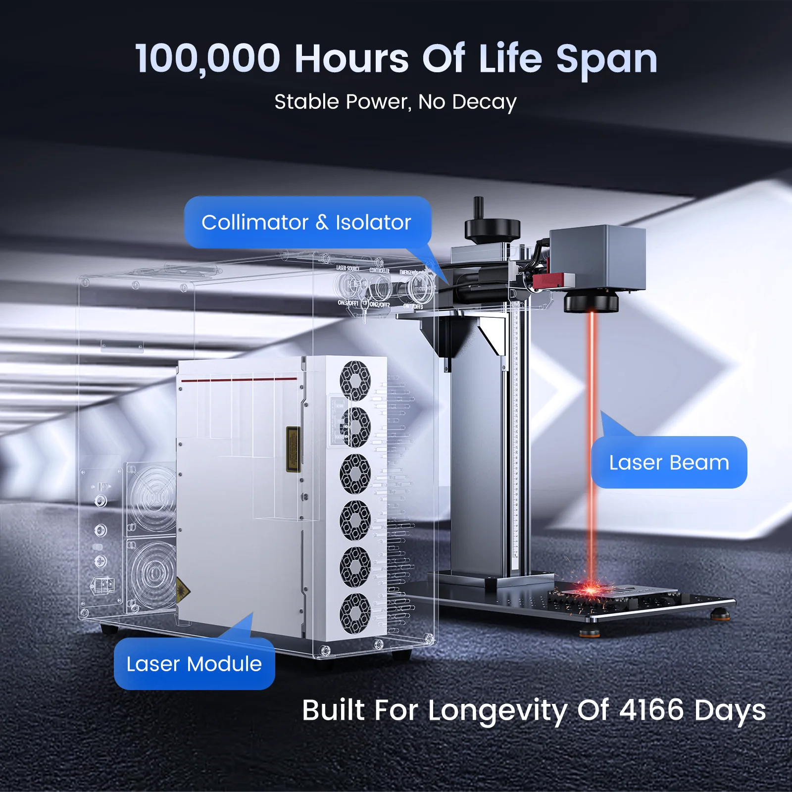 Monport GT 200W Split MOPA Fiber Laser Engraver & Color Marking Machine With AutoFocus – FDA Approval - Image 6