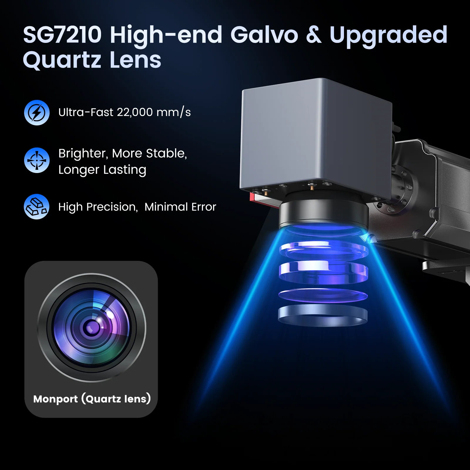 Monport GT 200W Split MOPA Fiber Laser Engraver & Color Marking Machine With AutoFocus – FDA Approval - Image 7