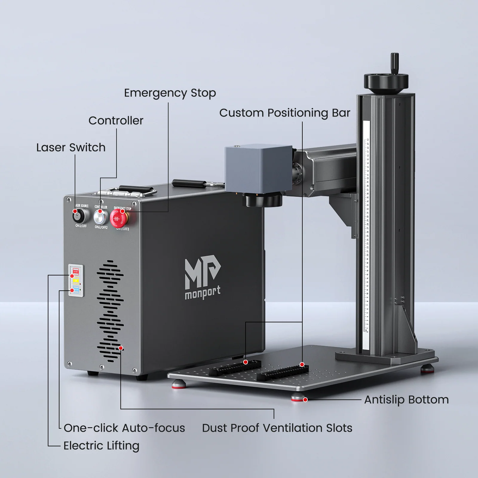 Monport GT 30W Split Fiber Laser Engraver & Marking Machine With AutoFocus (5.9” x 5.9”) – FDA Approval - Image 16