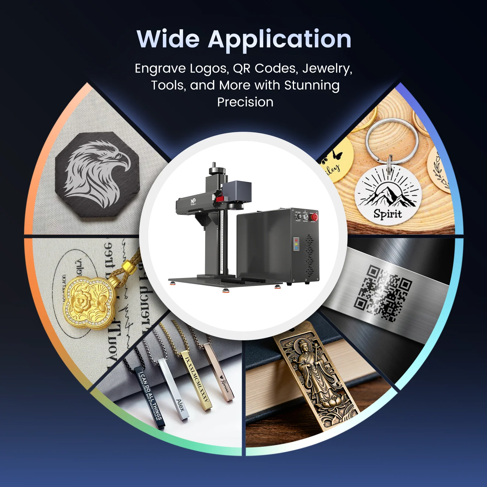 Monport GT 50W Split Fiber Laser Engraver & Marking Machine With AutoFocus  (7.9" x 7.9") – FDA Approval - Image 11