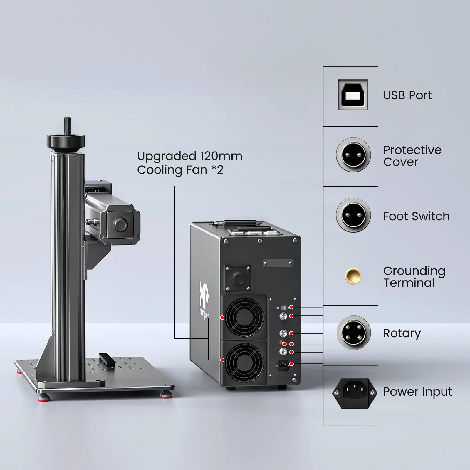 Monport GT 100W Split MOPA Fiber Laser Engraver & Color Marking Machine With AutoFocus – FDA Approval - Image 17
