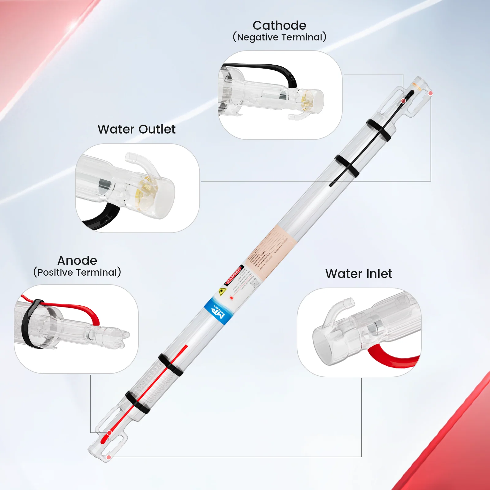 Monport 60W CO2 Laser Tube for Laser Engraver - Image 4