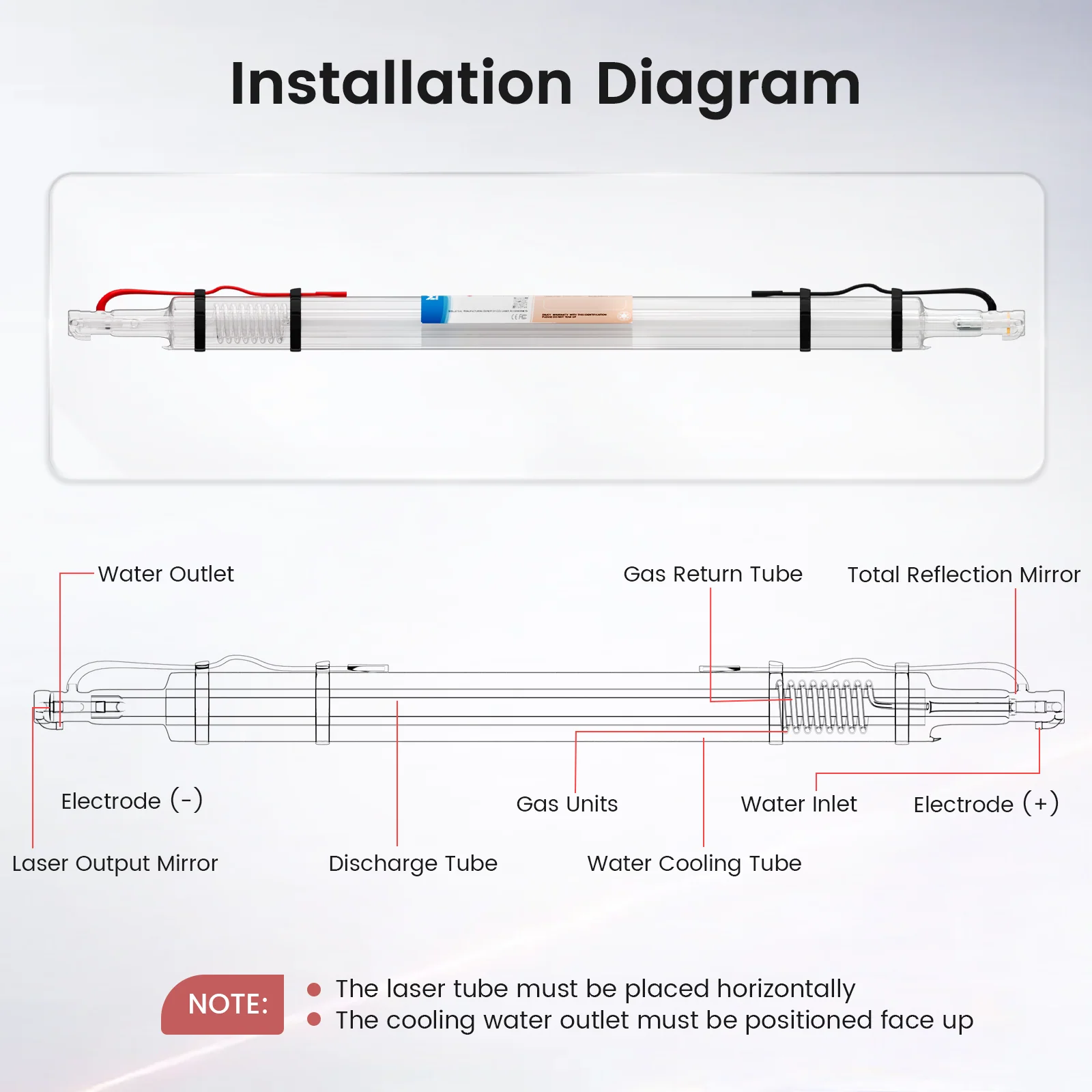 Monport 60W CO2 Laser Tube for Laser Engraver - Image 5