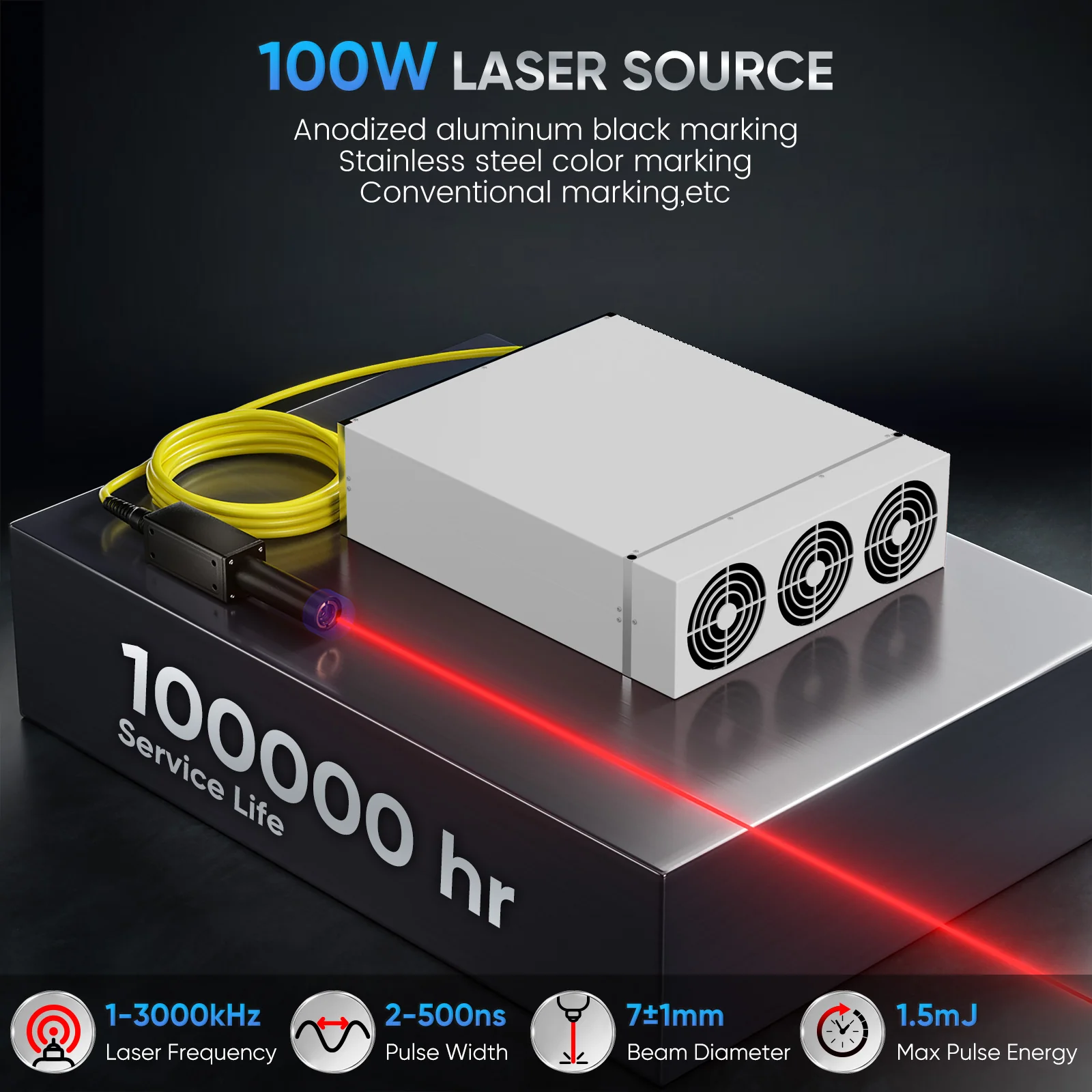 Monport GA 100W MOPA Fiber Laser Integrated Engraver & Marking Machine with AutoFocus - Image 11