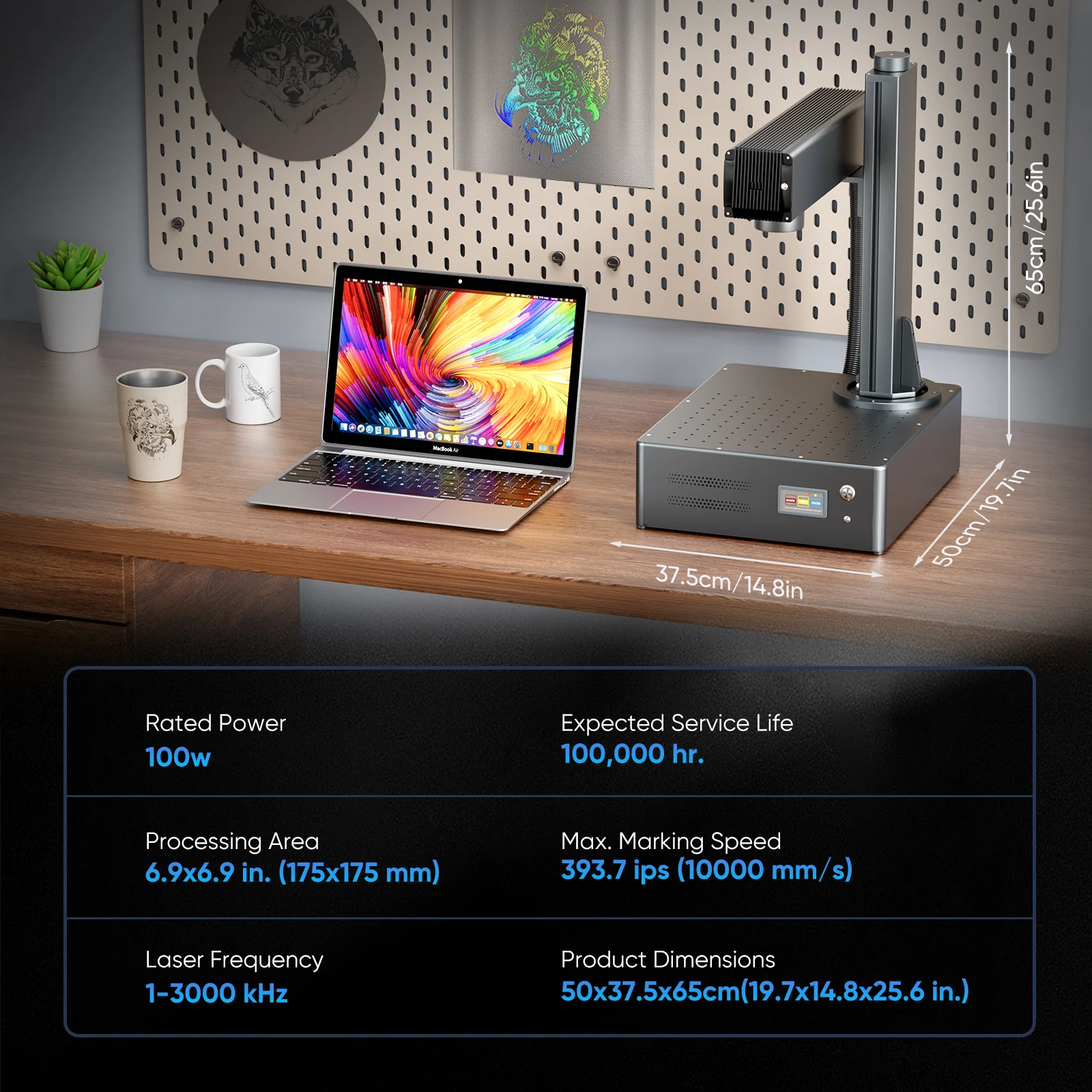 Monport GA 100W MOPA Fiber Laser Integrated Engraver & Marking Machine with AutoFocus - Image 12