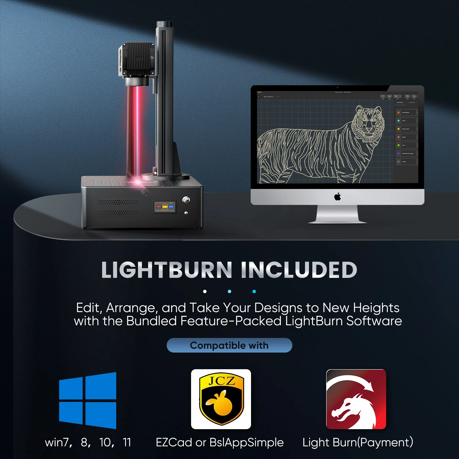 Monport GA 100W MOPA Fiber Laser Integrated Engraver & Marking Machine with AutoFocus - Image 16