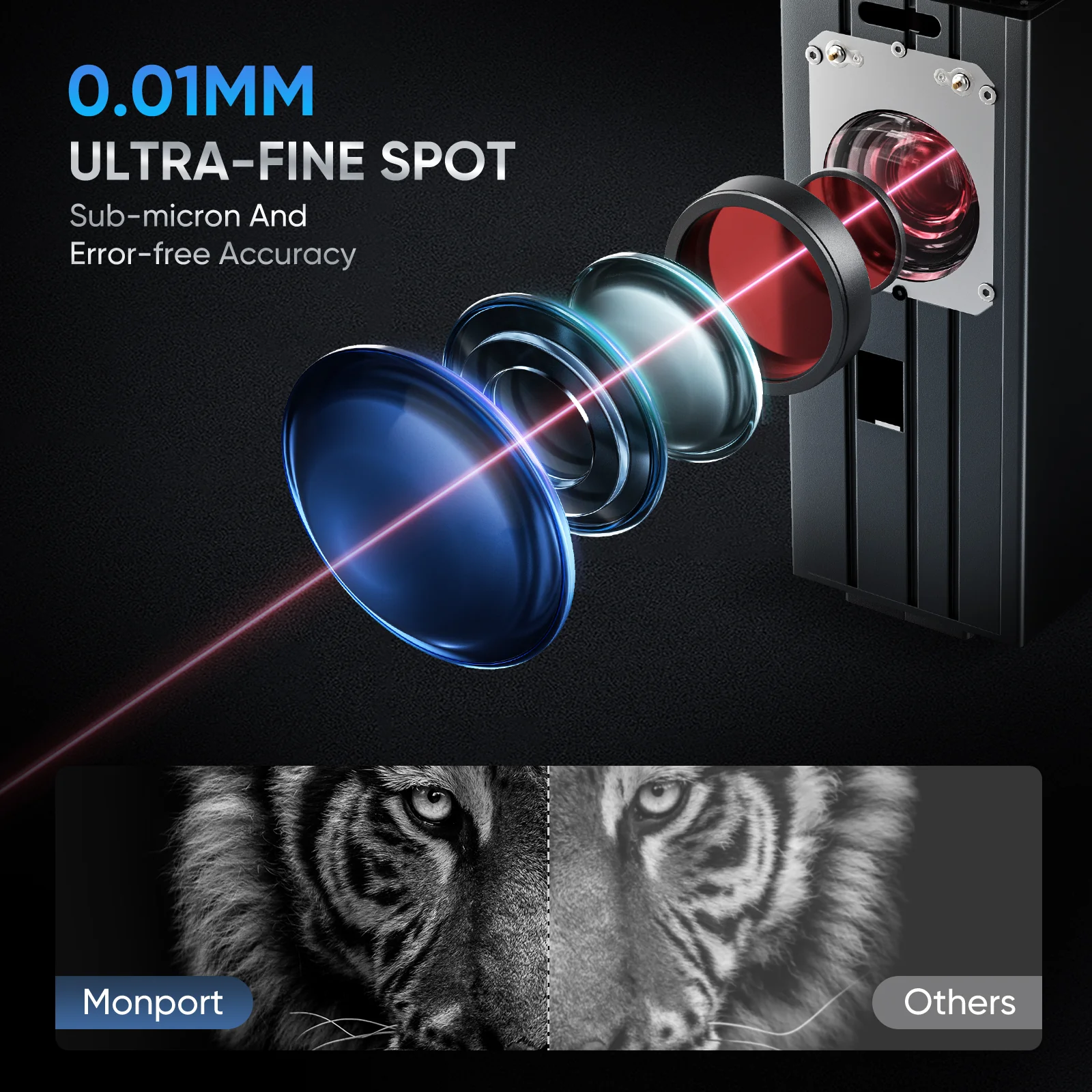 Monport GA 100W MOPA Fiber Laser Integrated Engraver & Marking Machine with AutoFocus - Image 9