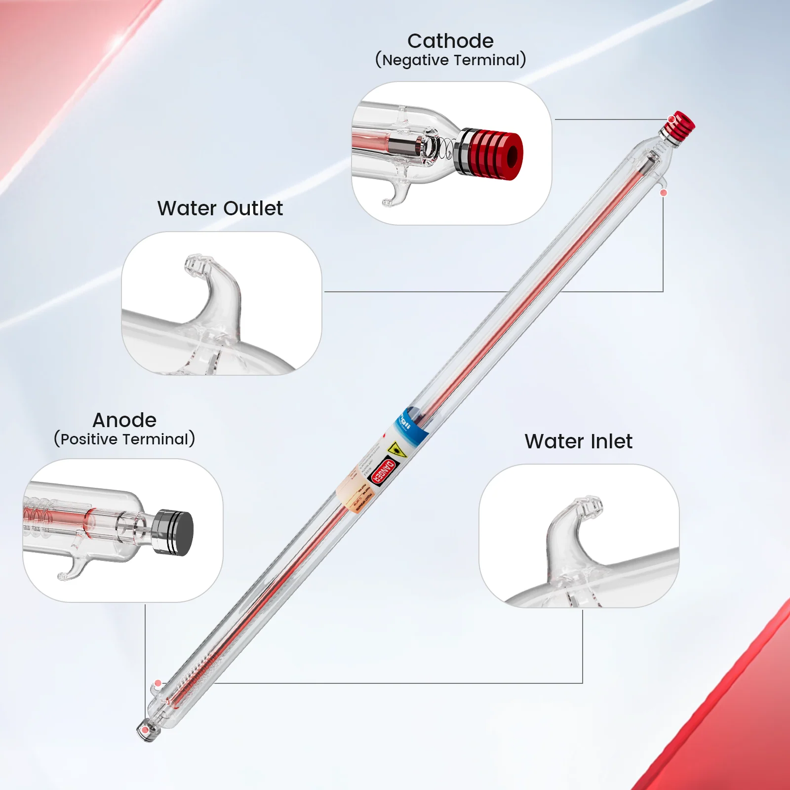 Monport 130W CO2 Laser Tube for Laser Engraver - Image 5