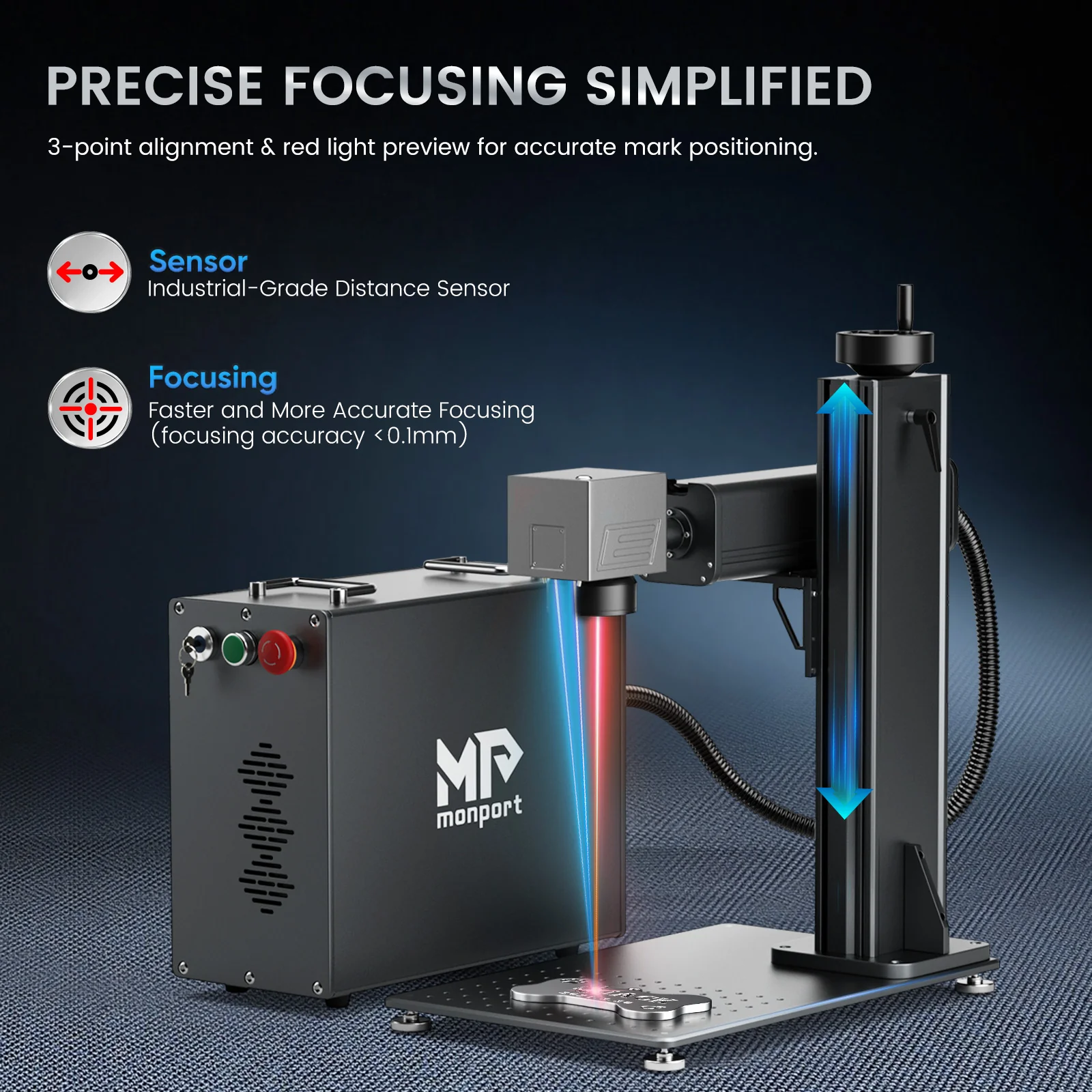 Monport GPro 30W Split MOPA Fiber Laser Engraver & Marking Machine With Manual Focus - Image 4