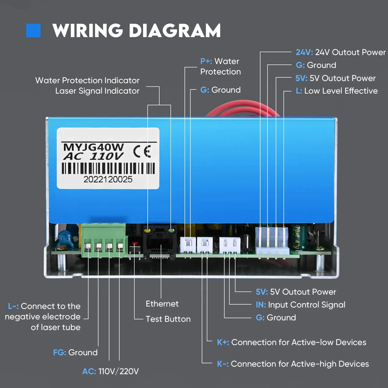 Monport 40W Laser Power Supply for CO2 Laser Engraver - Image 4