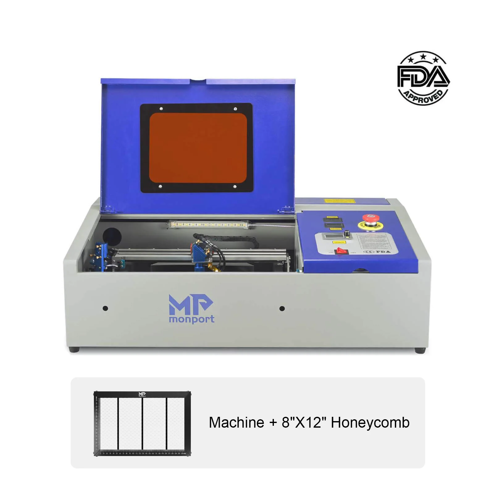Monport 40W Pro Lightburn-Supported (12" X 8") CO2 Laser Engraver & Cutter with Air Assist - Image 17