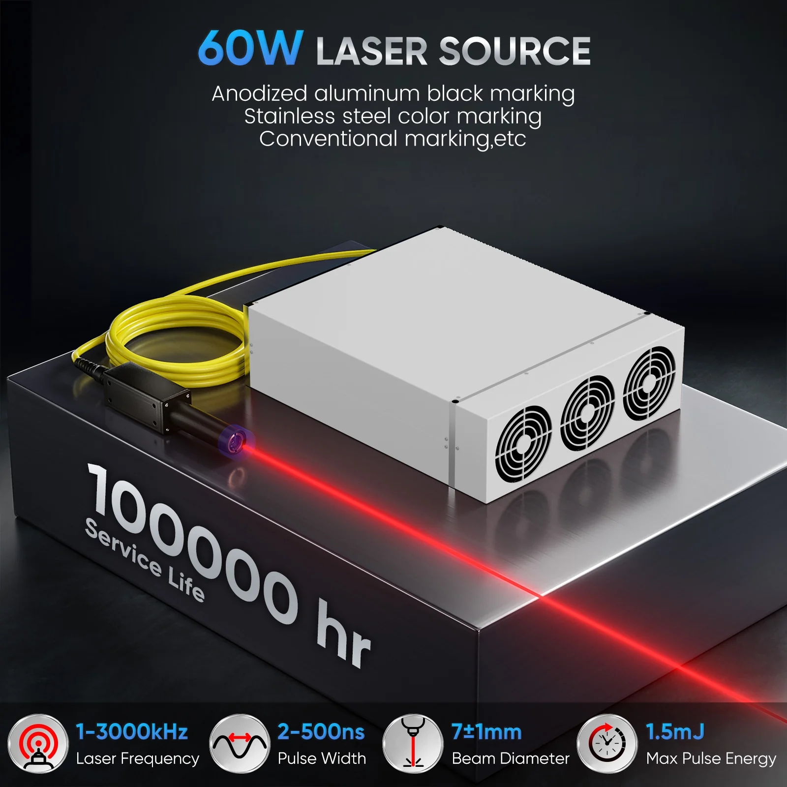 Monport GA 60W MOPA Fiber Laser Integrated Engraver & Marking Machine with AutoFocus - Image 10