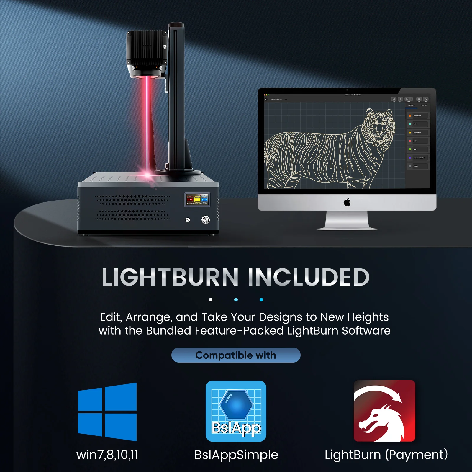 Monport GA 60W MOPA Fiber Laser Integrated Engraver & Marking Machine with AutoFocus - Image 12