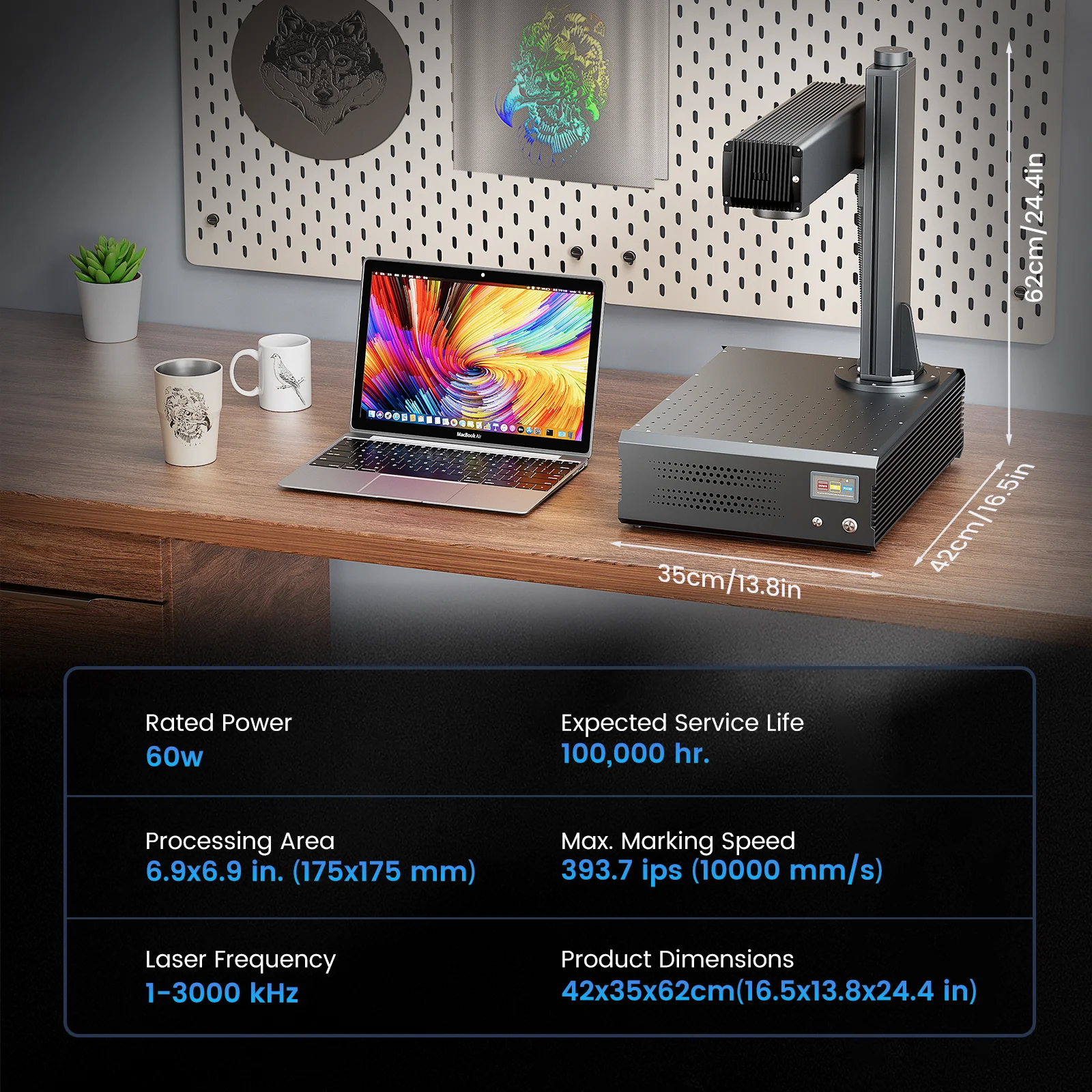 Monport GA 60W MOPA Fiber Laser Integrated Engraver & Marking Machine with AutoFocus - Image 15