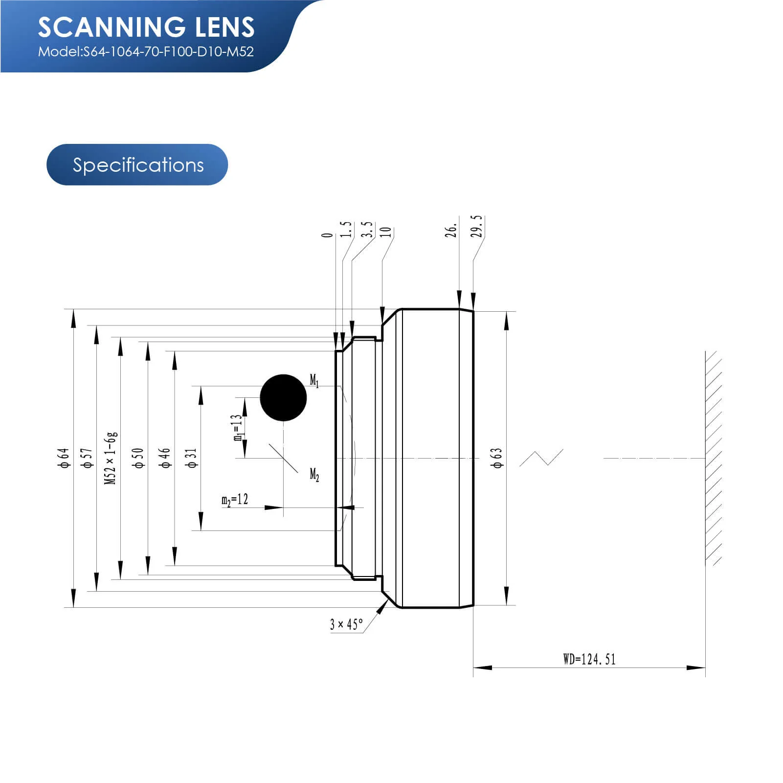 Monport F-theta M52 70mm*70mm Replacement Optical Scanning Lens for Fiber Laser Engraver - Image 9