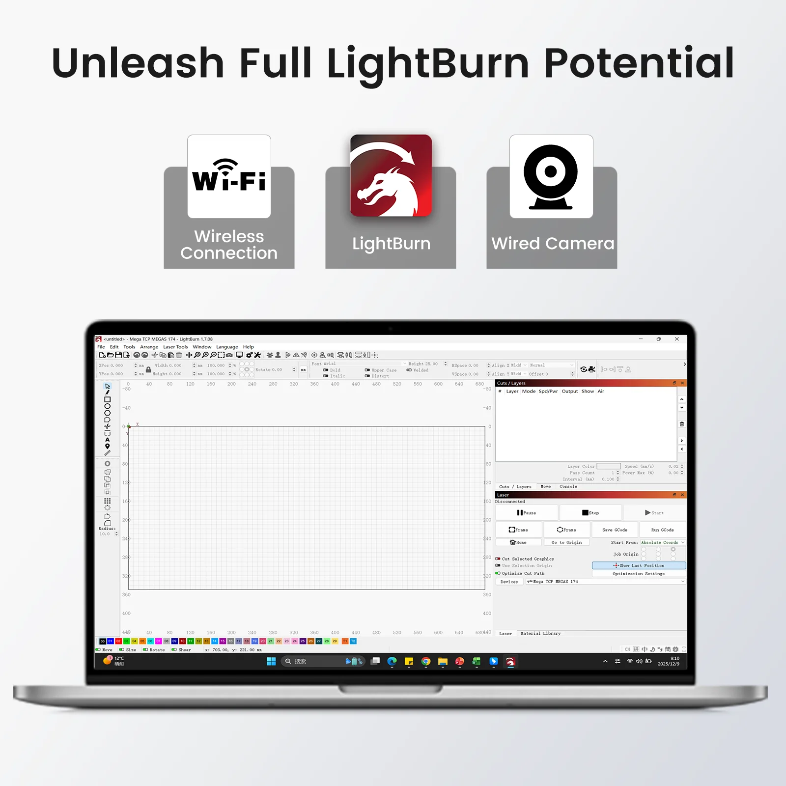 Monport Mega S: 70W Revolutionary Co2 Laser Engraver & Cutter with Intelligent Precision and Automation - Image 17