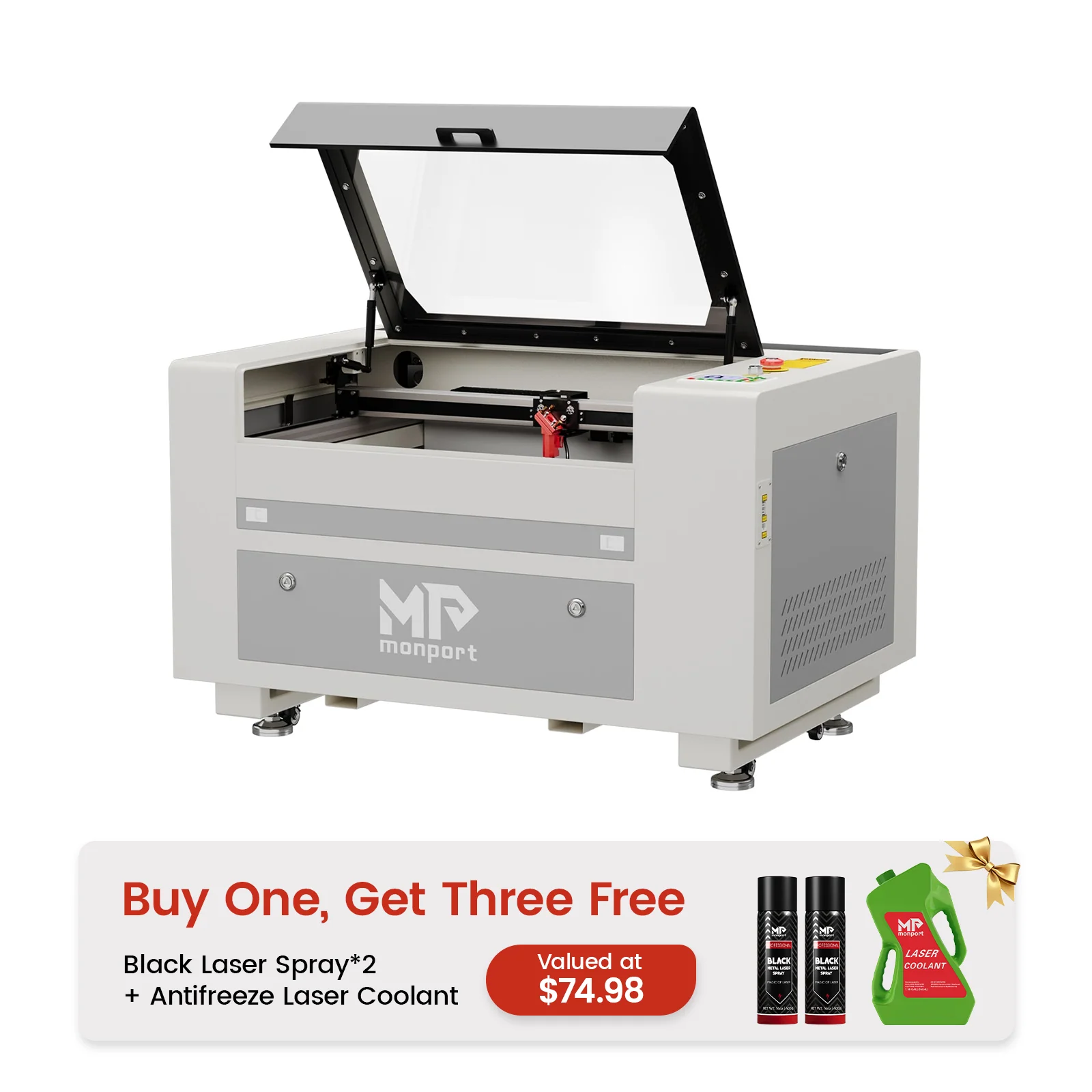 Monport 90W CO2 Laser Engraver & Cutter (28" x 20") with Autofocus - Image 16
