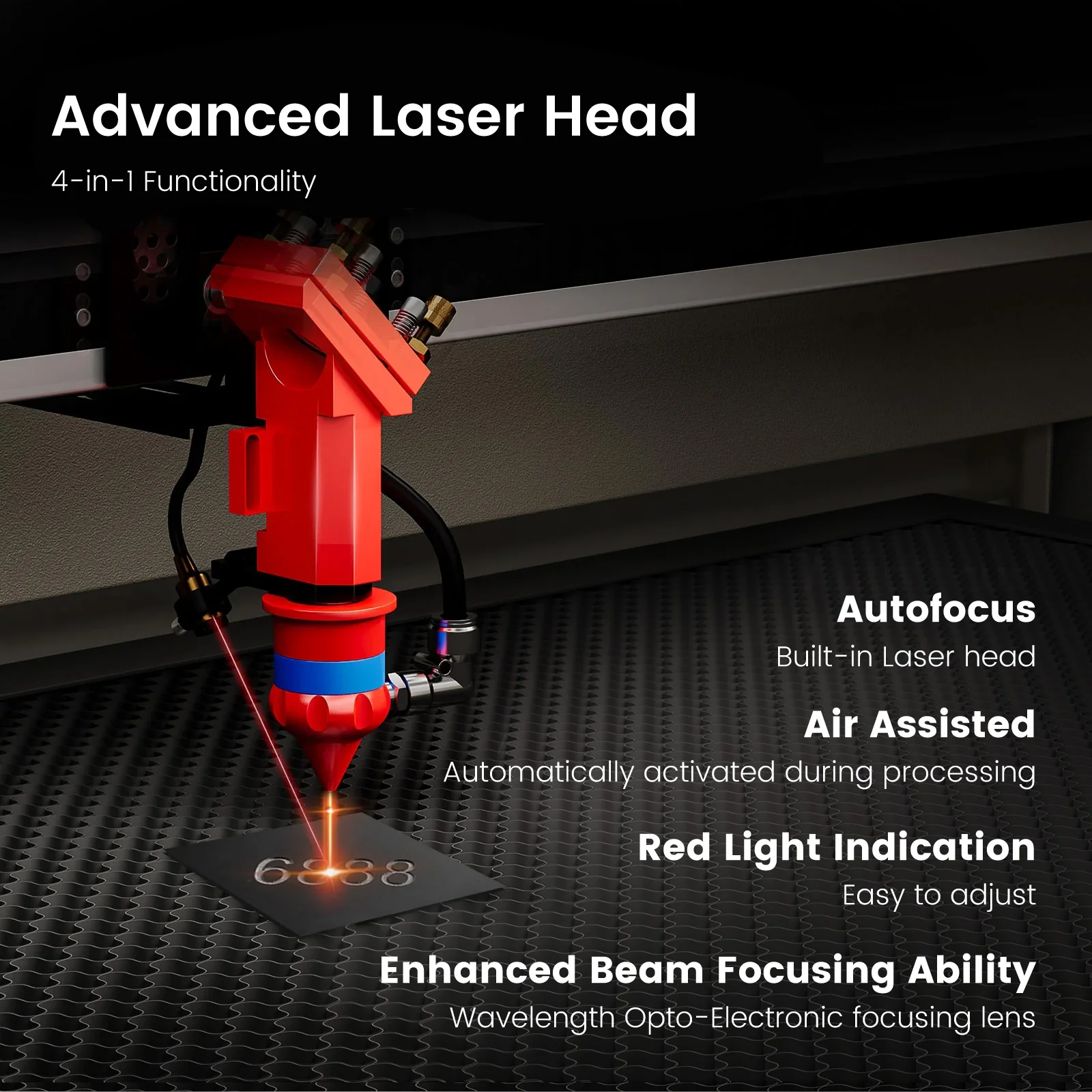 Monport 90W CO2 Laser Engraver & Cutter (28" x 20") with Autofocus - Image 4