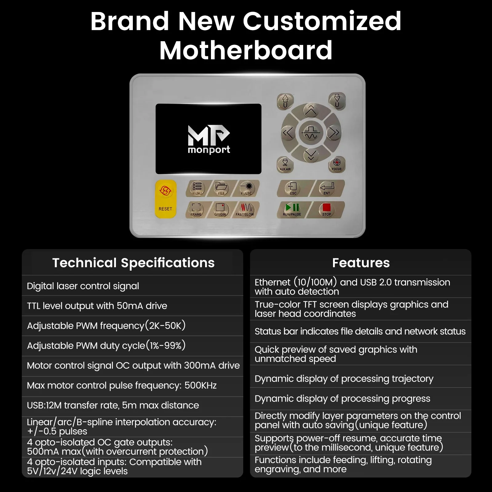 Monport 90W CO2 Laser Engraver & Cutter (28" x 20") with Autofocus - Image 5