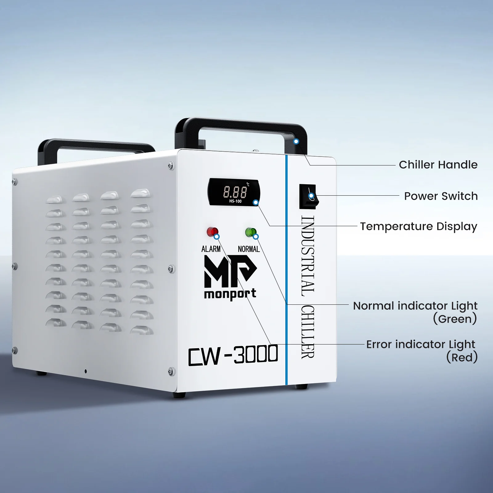 Monport 9L CW-3000 Water Cooling System for below 80W CO2 Laser Engraver - Image 4