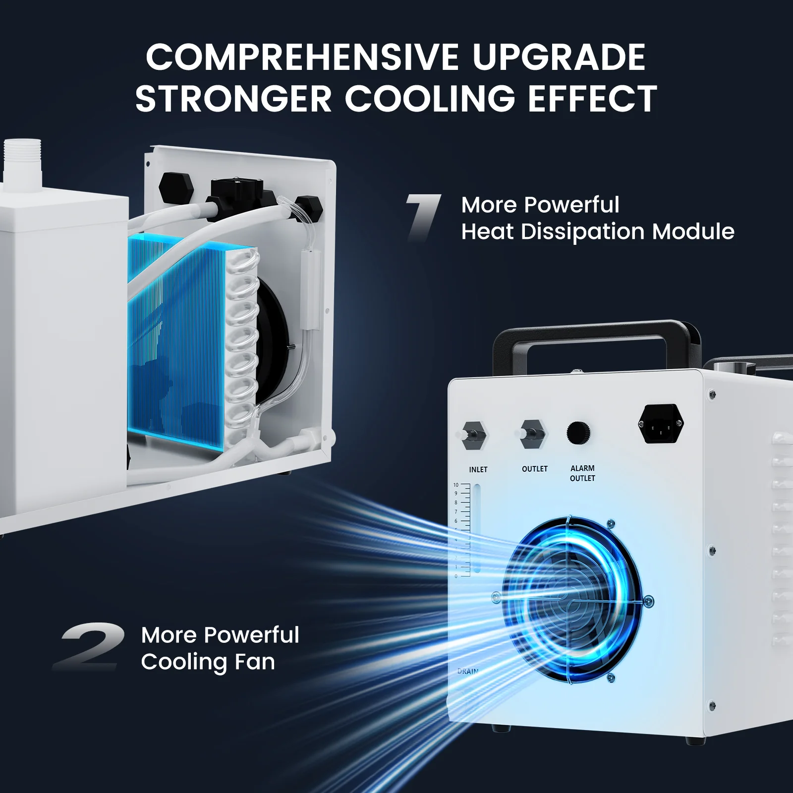 Monport 9L CW-3000 Water Cooling System for below 80W CO2 Laser Engraver - Image 7