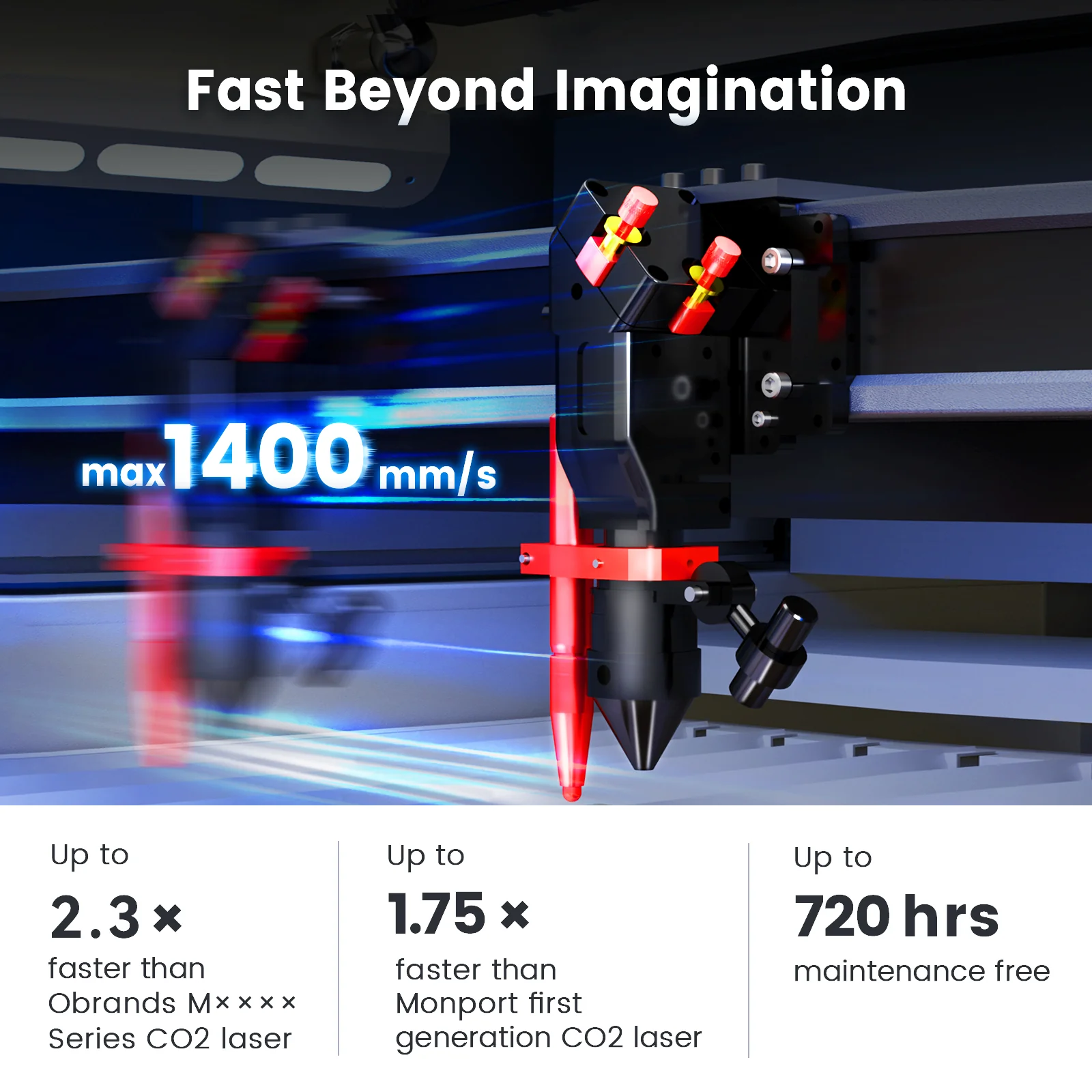 Monport Effi13S Upgraded 130W CO2 Laser Engraver & Cutter with Autofocus and Built-in Water Chiller - Image 4