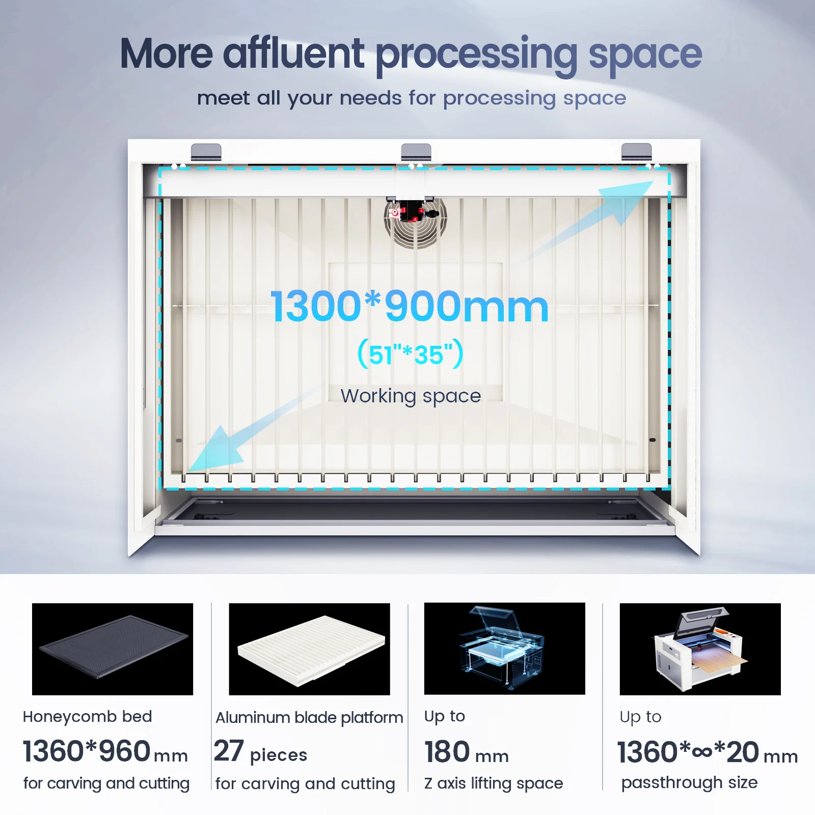 Monport Effi13S Upgraded 130W CO2 Laser Engraver & Cutter with Autofocus and Built-in Water Chiller - Image 7