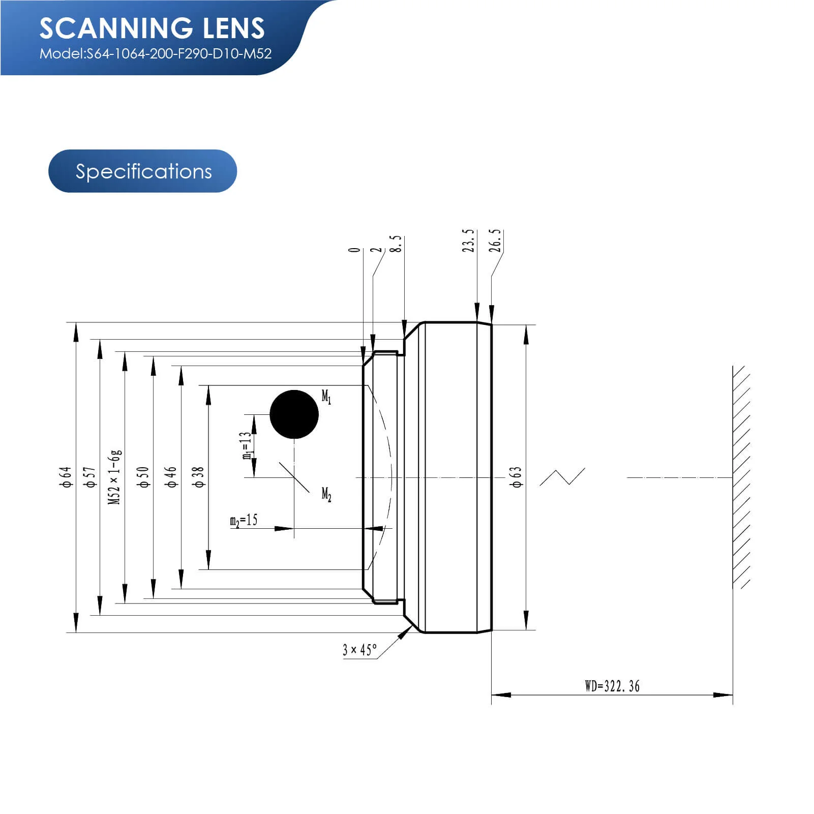 Monport F-theta M52 200mm*200mm Replacement Optical Scanning Lens for Fiber Laser Engraver - Image 9