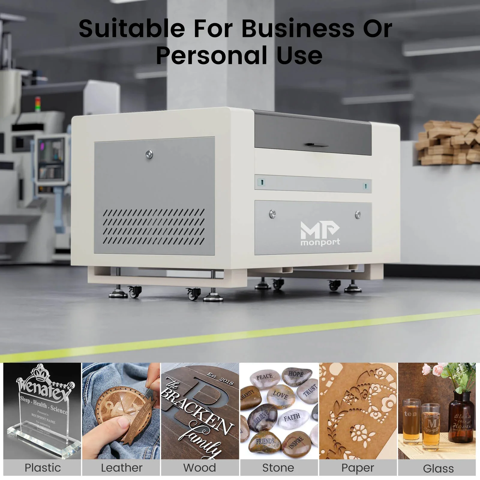 Monport 60W CO2 Laser Engraver & Cutter (24" x 16") with Autofocus - Image 7