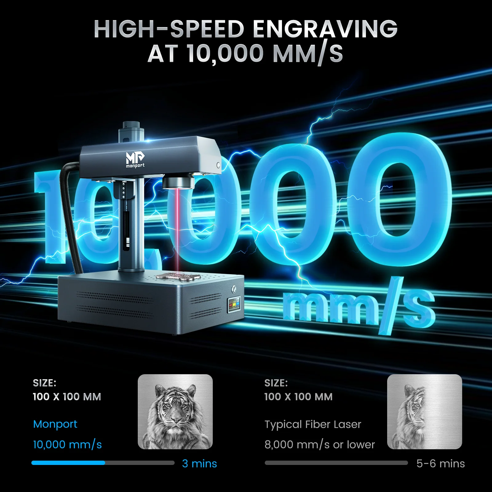 Monport GM 30W Pro Integrated Fiber Laser Engraver & Marking Machine with AutoFocus - Image 6