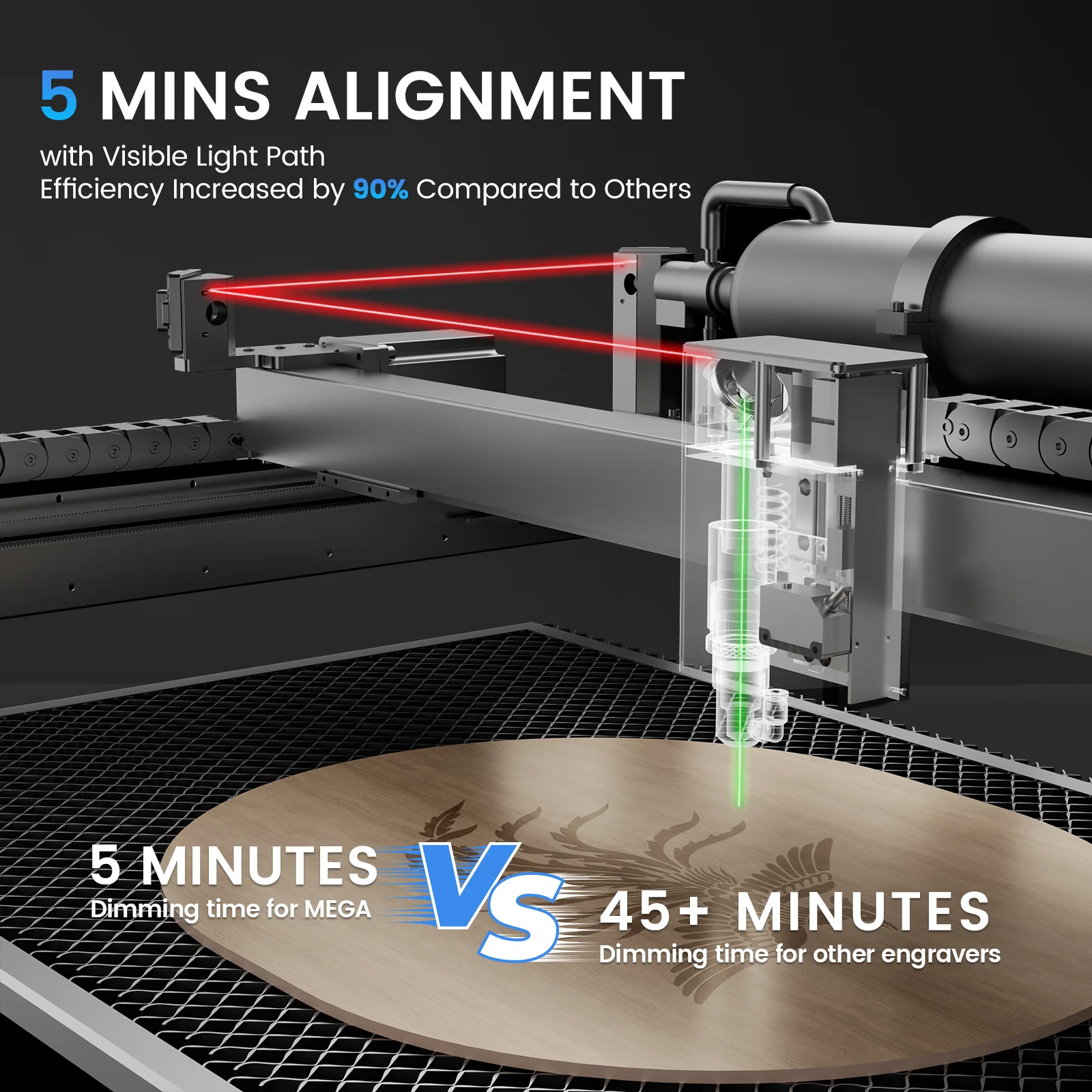 Monport Mega Lite 70W CO2 Laser Engraver & Cutter with Camera and Conveyor Belt Engraving - Image 6