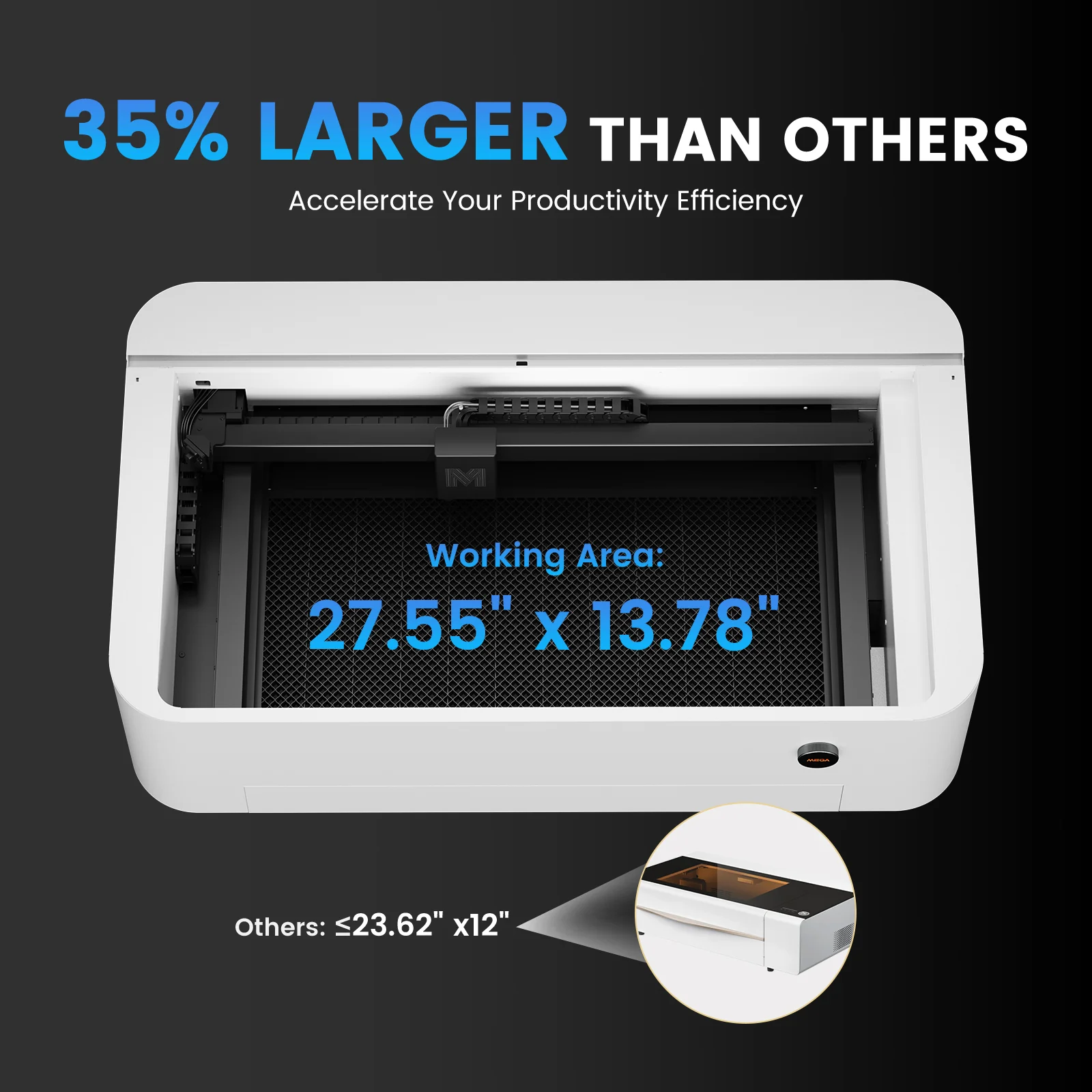 Monport Mega Lite 70W CO2 Laser Engraver & Cutter with Camera and Conveyor Belt Engraving - Image 8