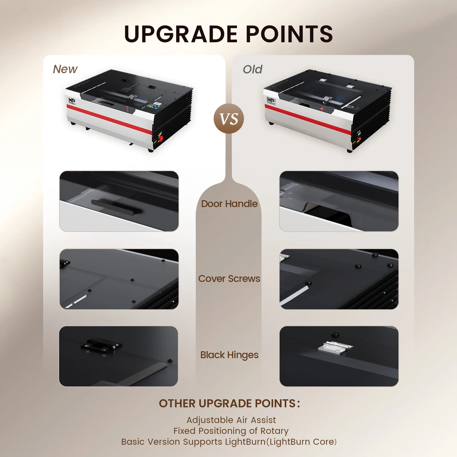 Monport Reno45 Pro Vision 45W Desktop CO2 Laser Engraver & Cutter (16" X 12") with 8MP HD Camera and Magnetic Assisted Focus - Image 16