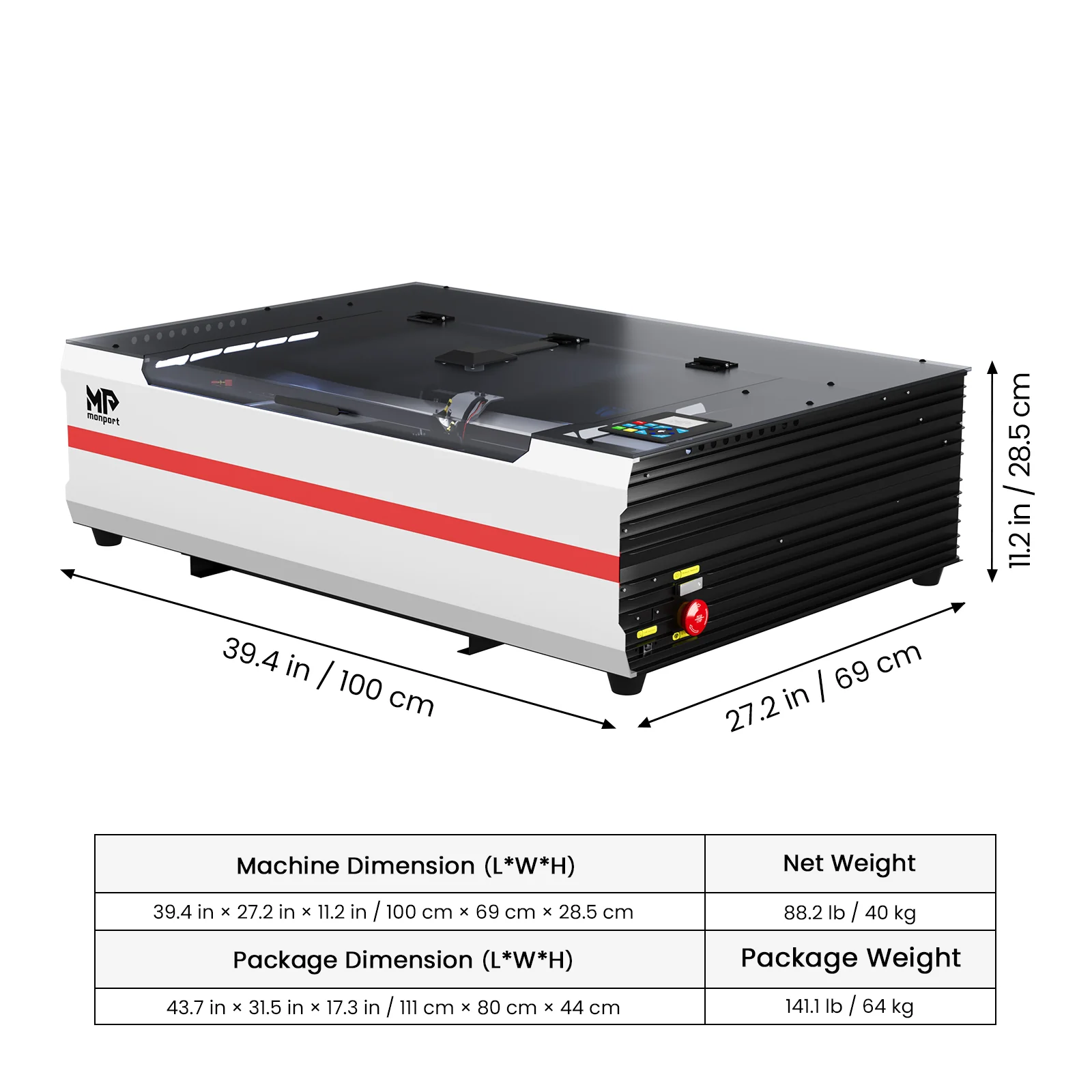 Monport Reno65 Pro Vision 65W Desktop CO2 Laser Engraver & Cutter (24" X 16") with 8MP HD Camera and Magnetic Assisted Focus - Image 14
