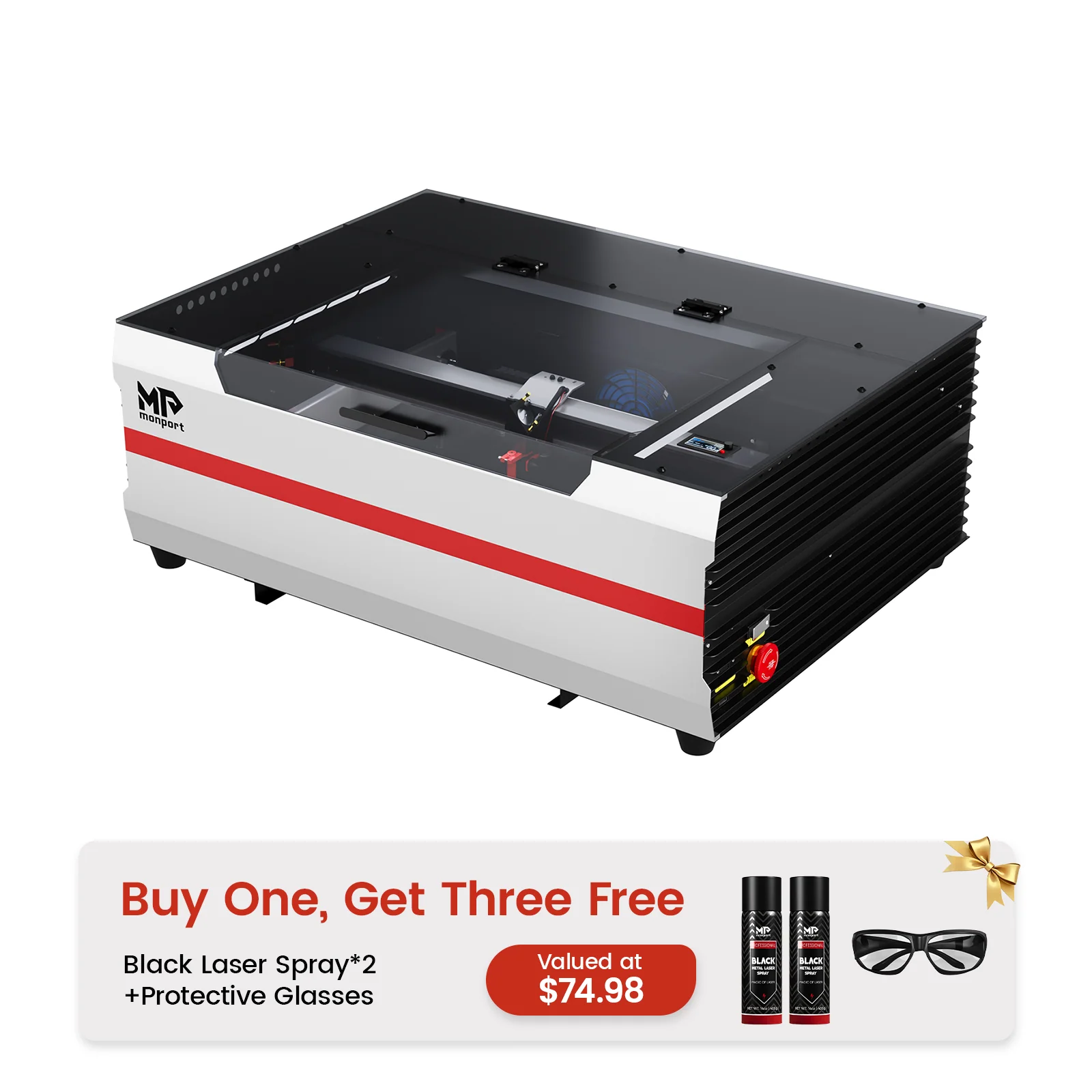 Monport Reno65 Pro 65W Desktop CO2 Laser Engraver & Cutter (24" X 16") with DSP Controller and Magnetic Assisted Focus - Image 21