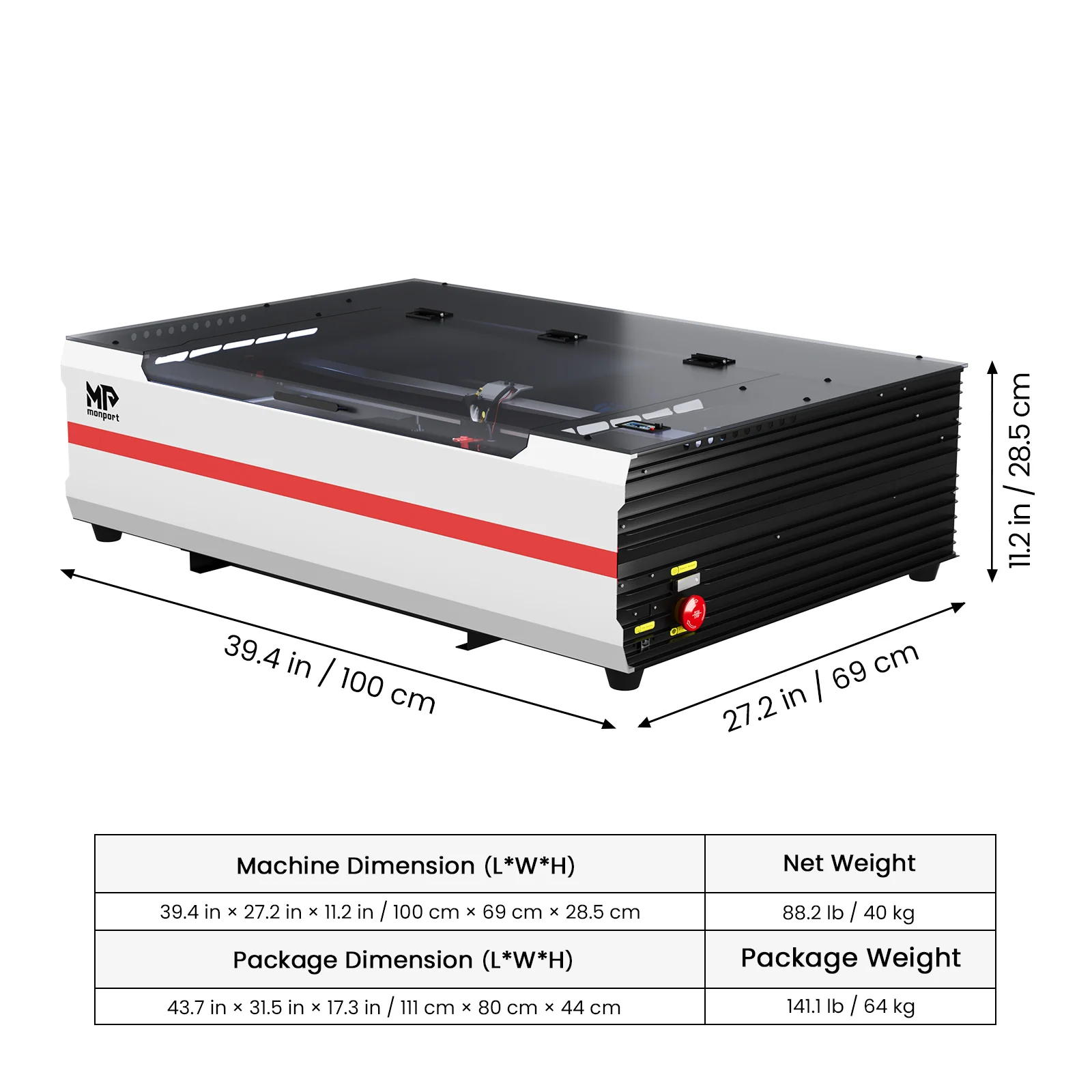 Monport Reno65 65W Desktop CO2 Laser Engraver & Cutter (24" X 16") with Magnetic Assisted Focus - Image 13