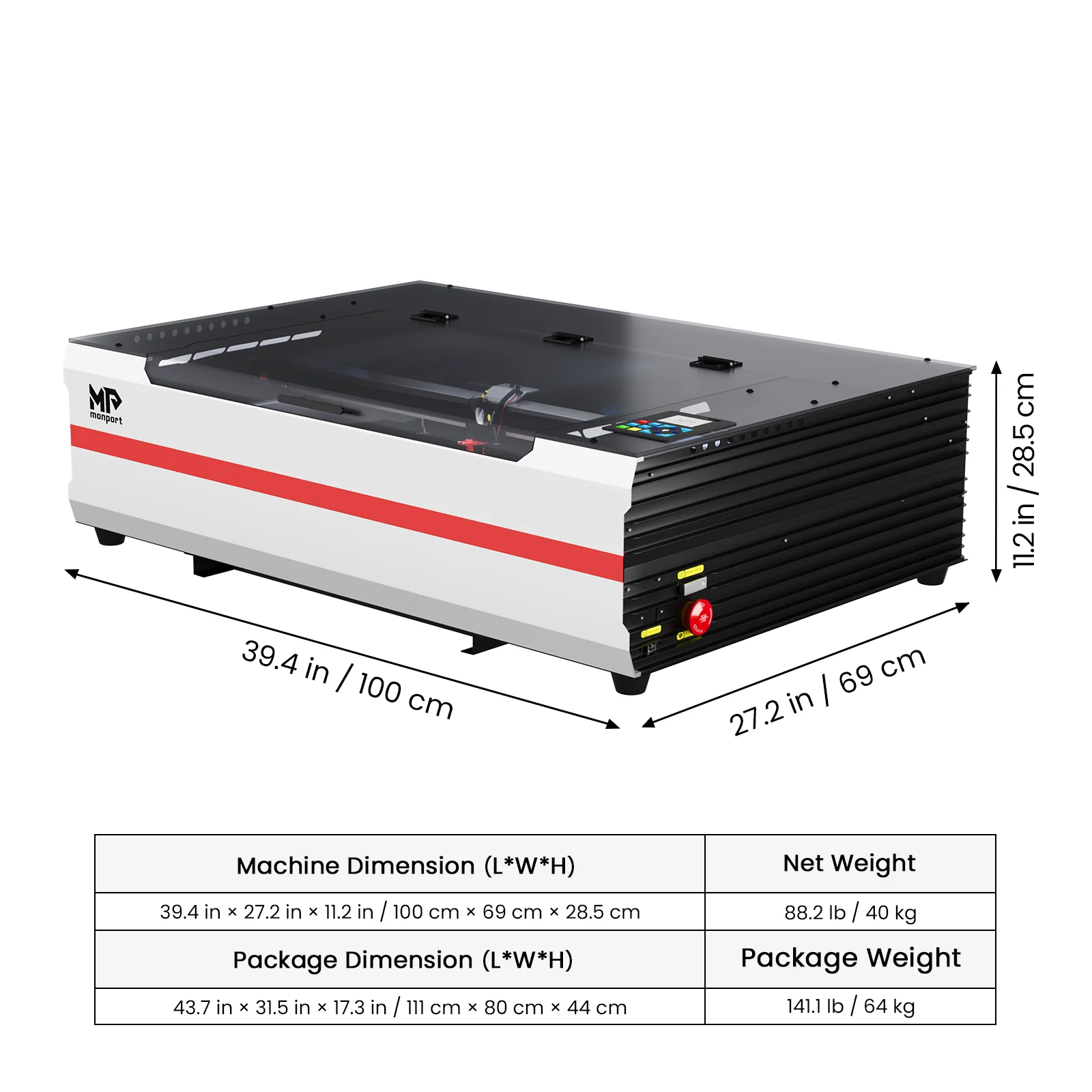 Monport Reno65 Pro 65W Desktop CO2 Laser Engraver & Cutter (24" X 16") with DSP Controller and Magnetic Assisted Focus - Image 15
